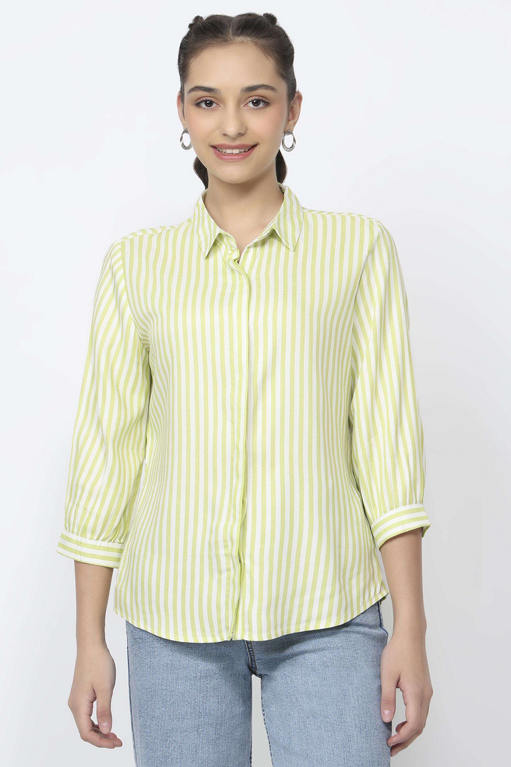 Stripes-Rayon-Collared-Women-s-Shirt