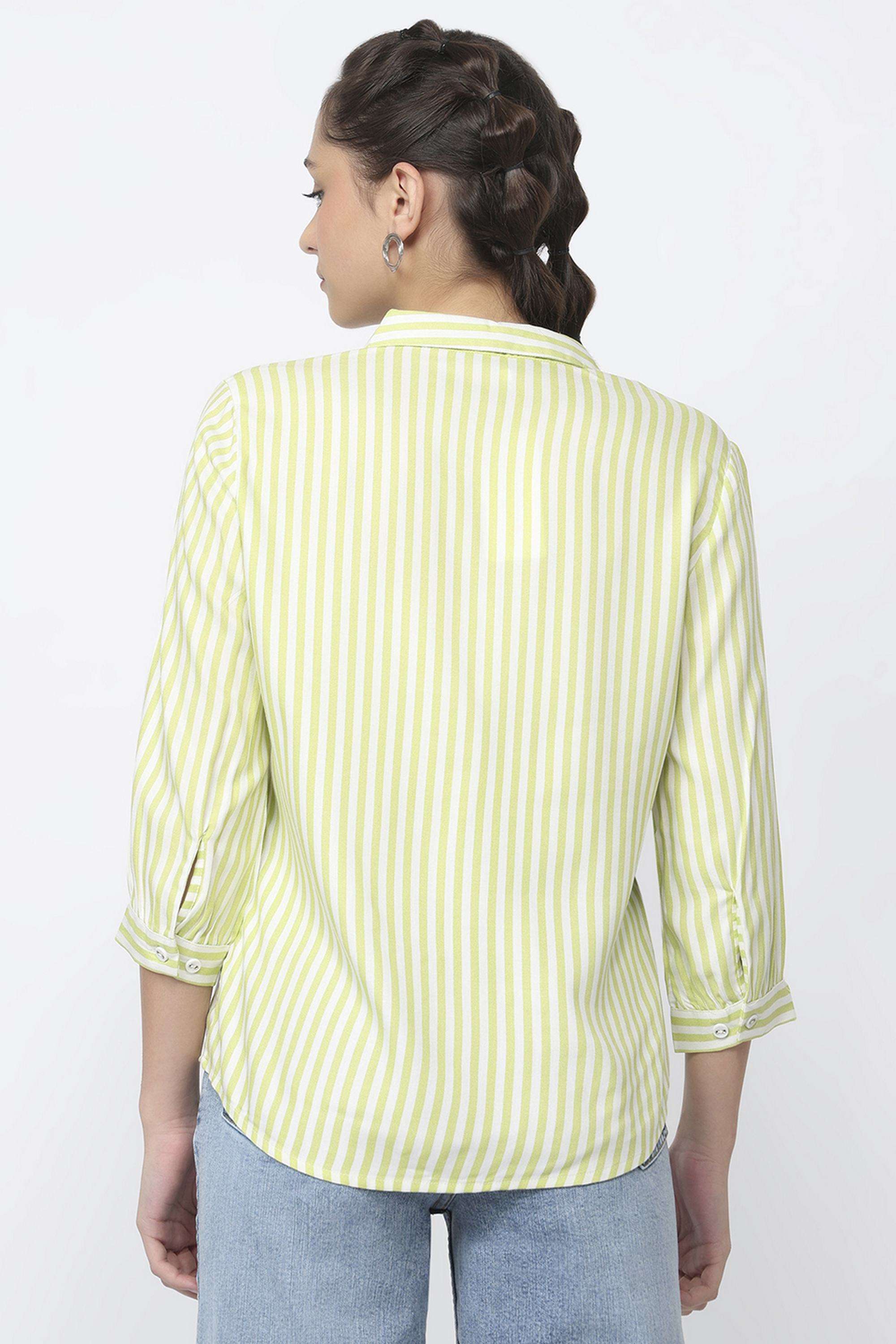 Stripes-Rayon-Collared-Women-s-Shirt