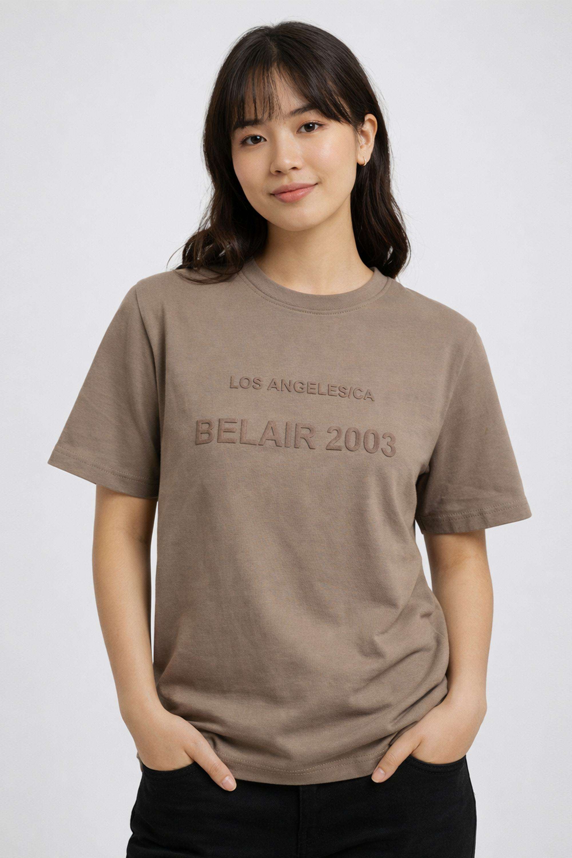 Solid-Blended-Round-Neck-Women-s-T-Shirt