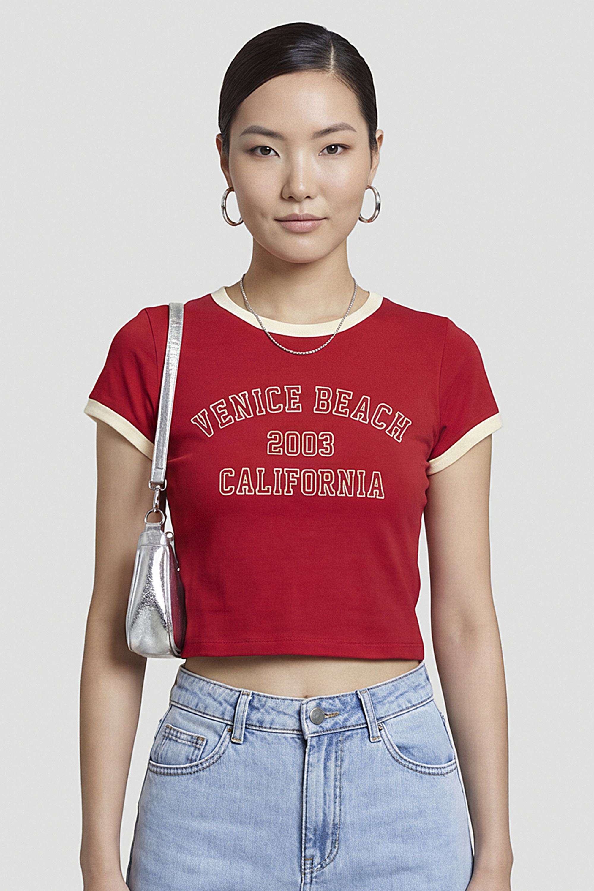 Solid-Blended-Round-Neck-Women-s-T-Shirt