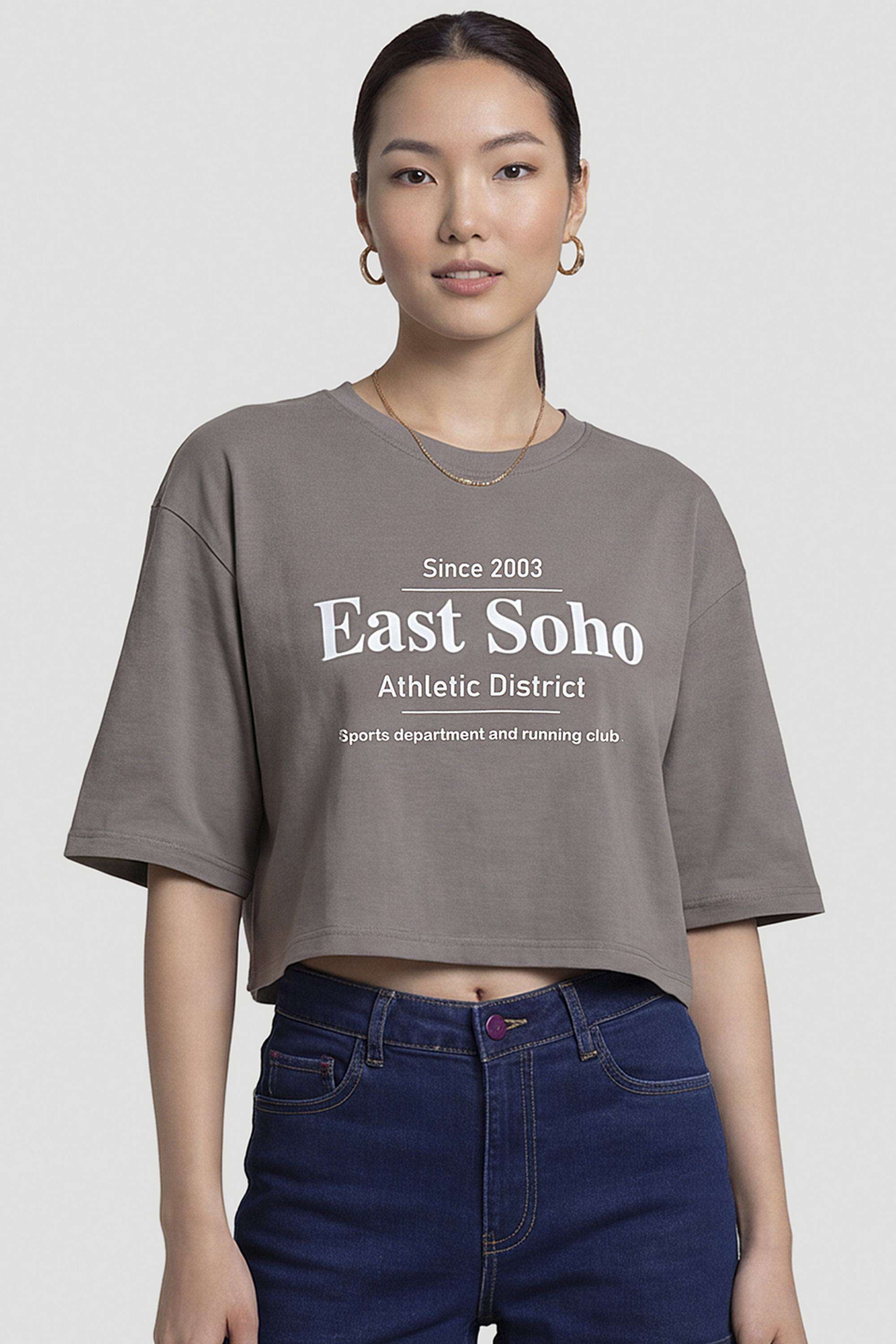 Solid-Blended-Round-Neck-Women-s-T-Shirt