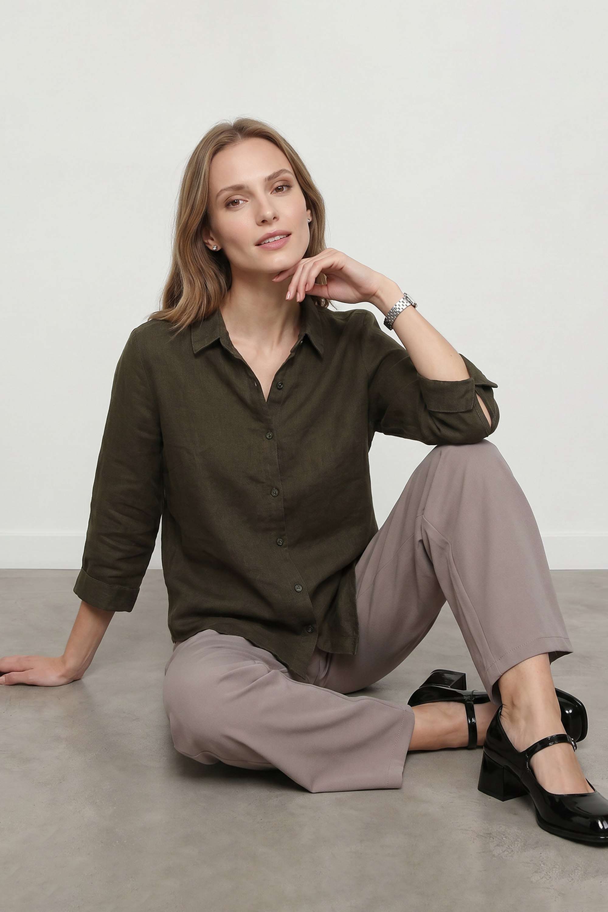 kraus Solid Blended Fabric Women's Slim Fit Shirt-picture-27