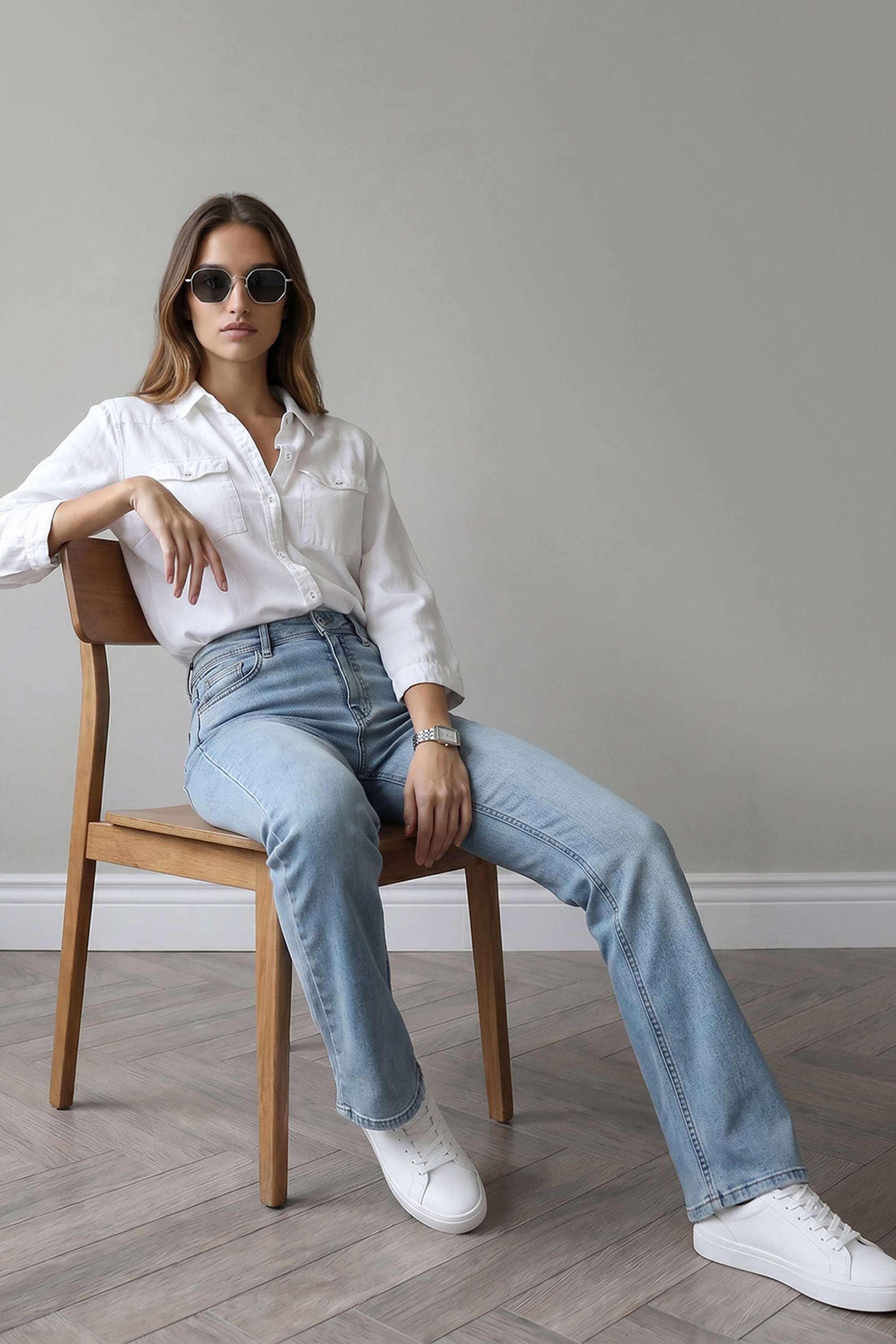 kraus Solid Spread Collar Cotton Blend Women's Casual Wear Shirt-picture-38