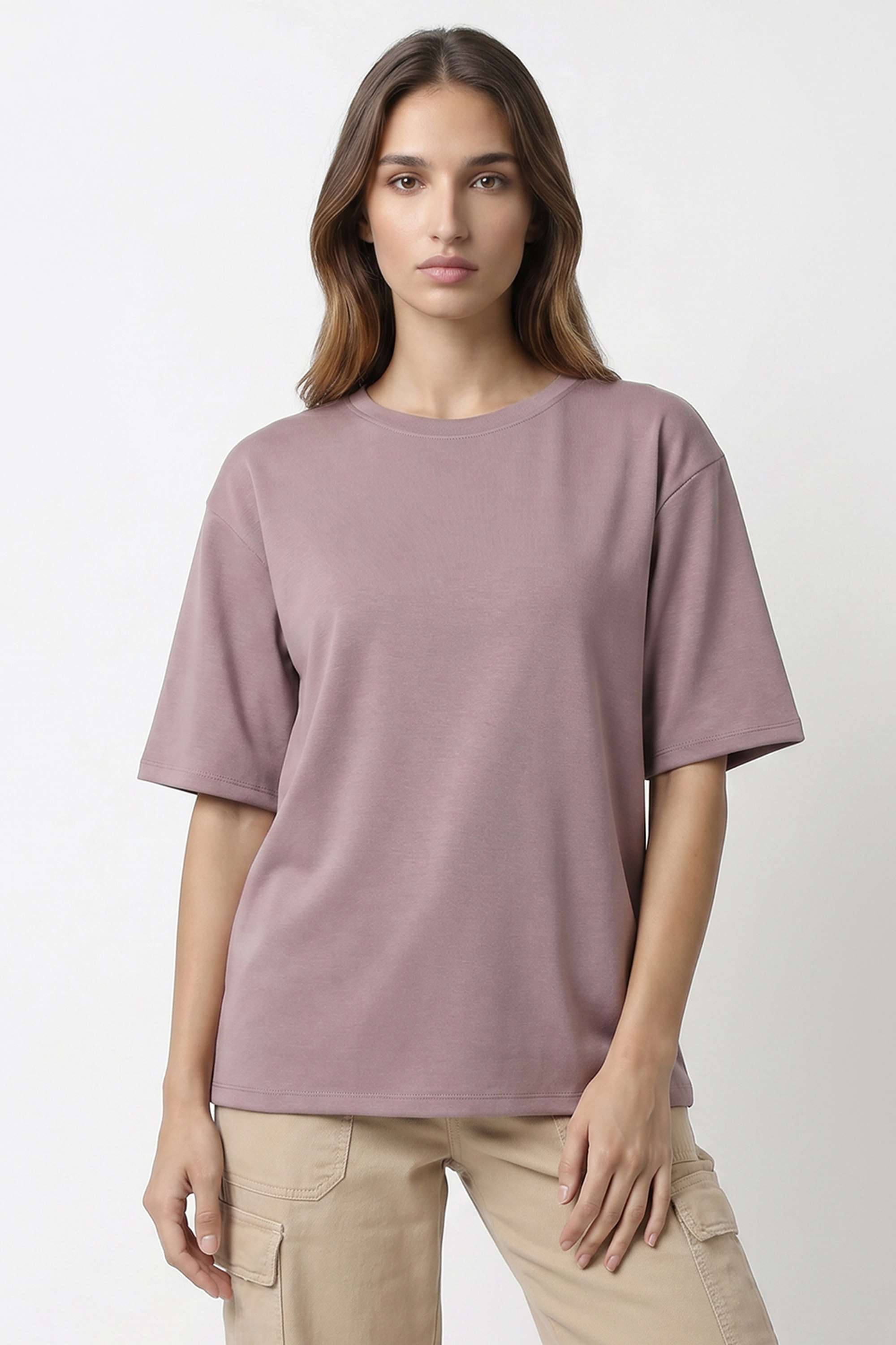 kraus Solid Blended Fabric Round Neck Women's T-Shirt-picture-31