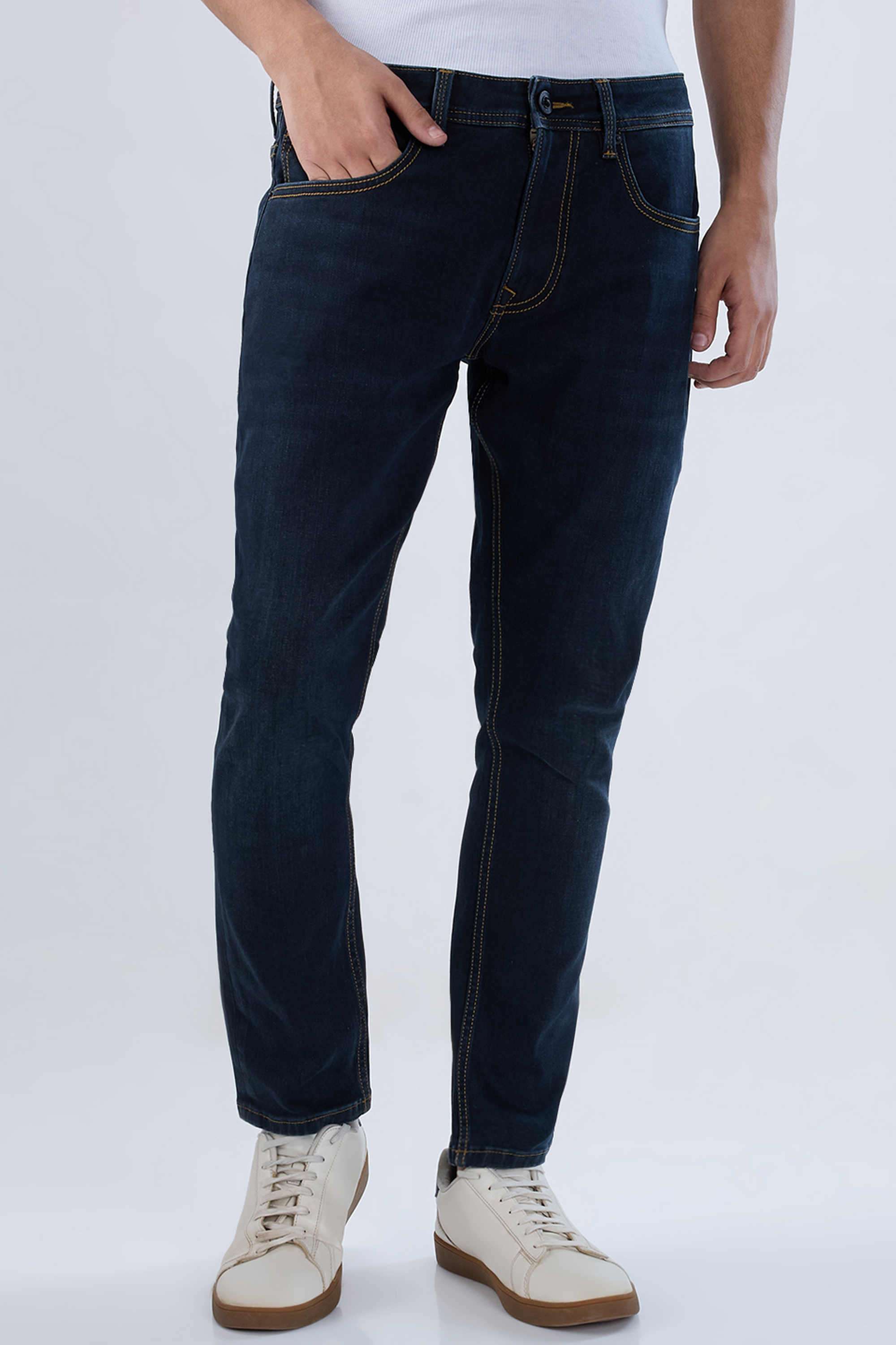 Solid-Cotton-Stretch-Slim-Fit-Men-s-Jeans