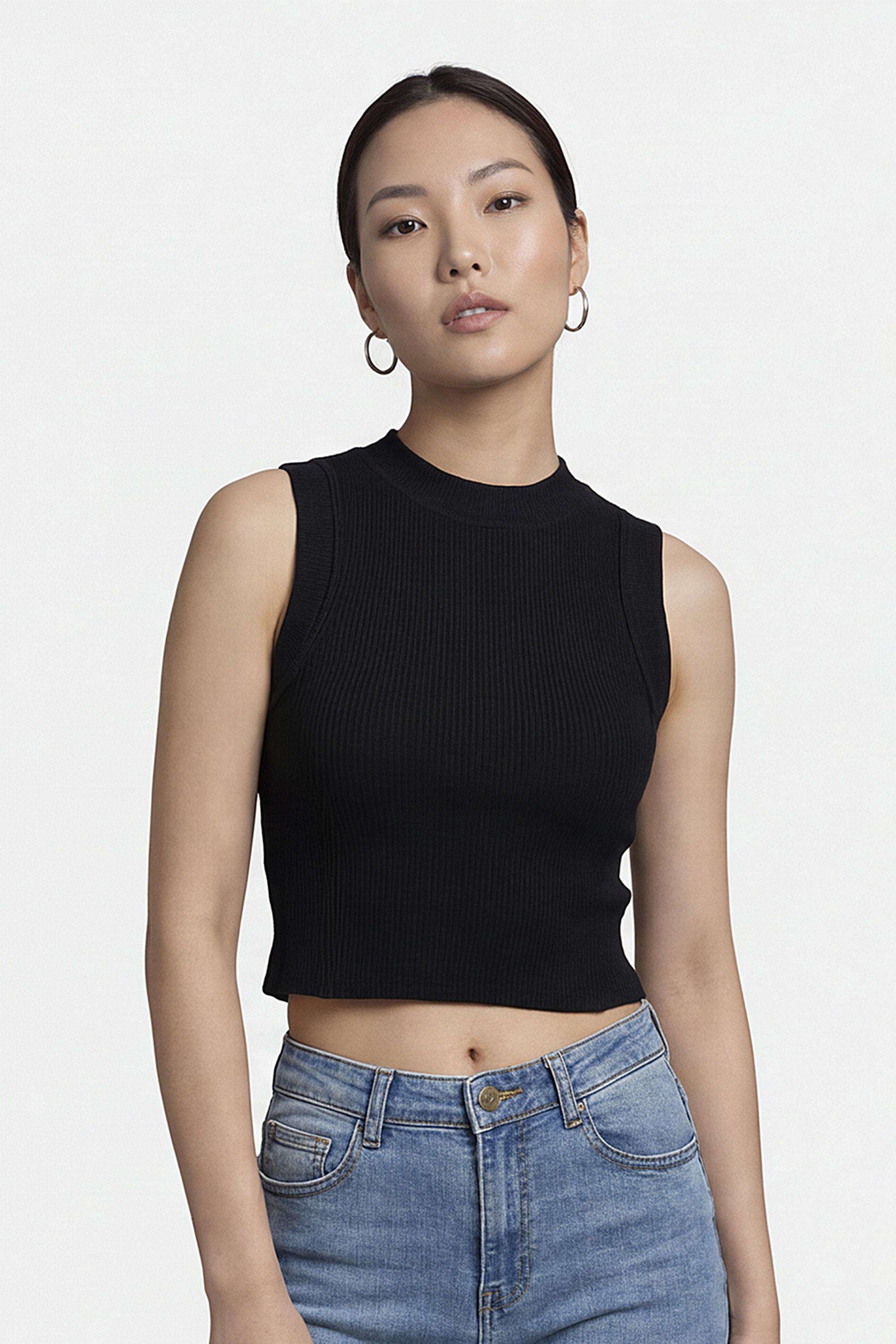 Solid-Blended-Round-Neck-Women-s-T-Shirt