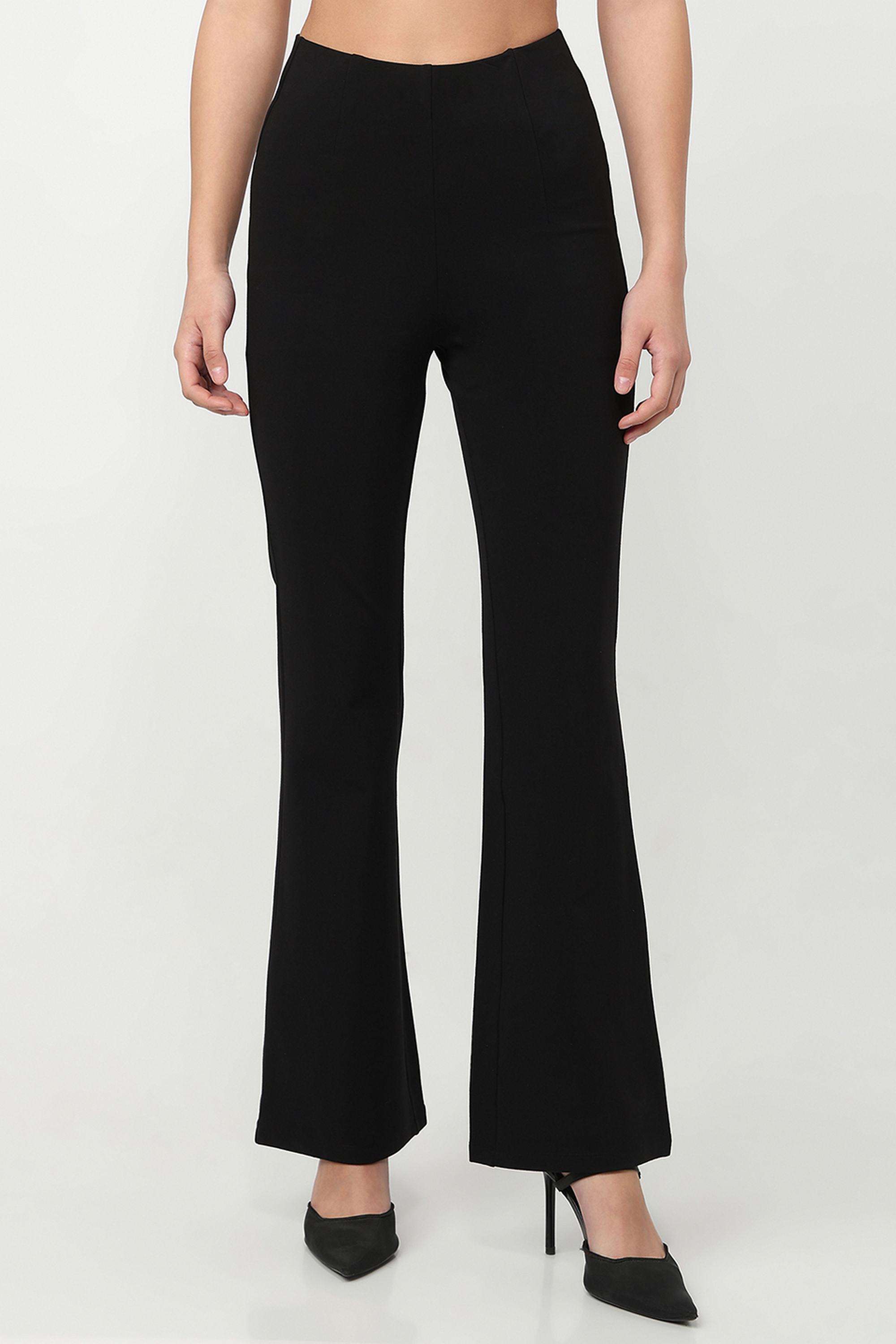 Solid-Relaxed-Fit-Blended-Fabric-Women-s-Casual-Wear-Treggings