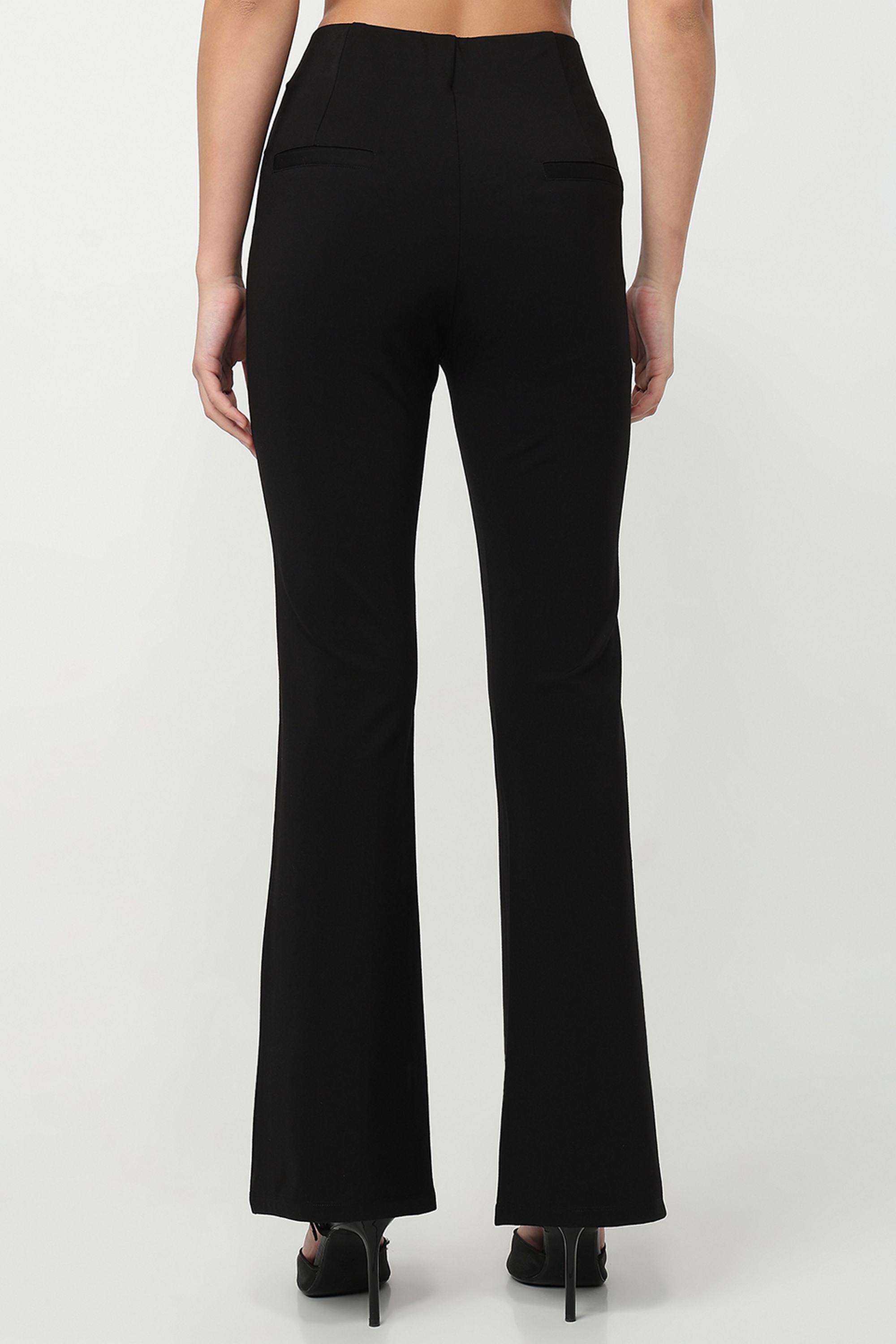 Solid-Relaxed-Fit-Blended-Fabric-Women-s-Casual-Wear-Treggings