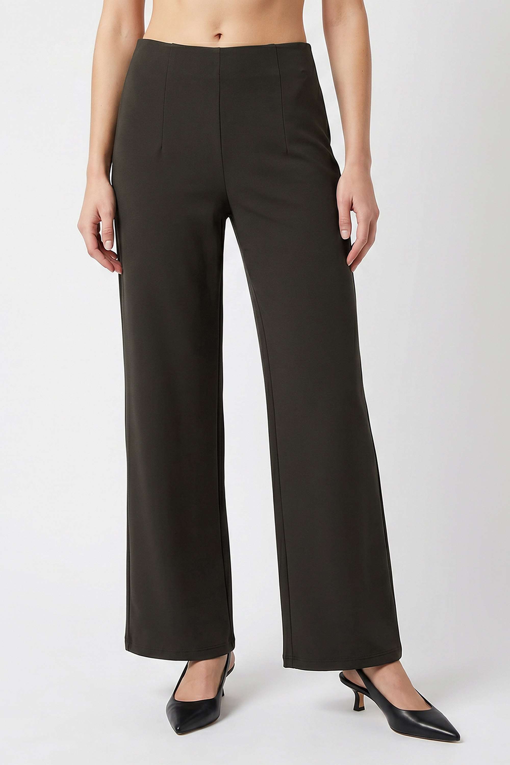 kraus High Rise Blended Fabric Wide Leg Fit Women's Treggings-picture-19