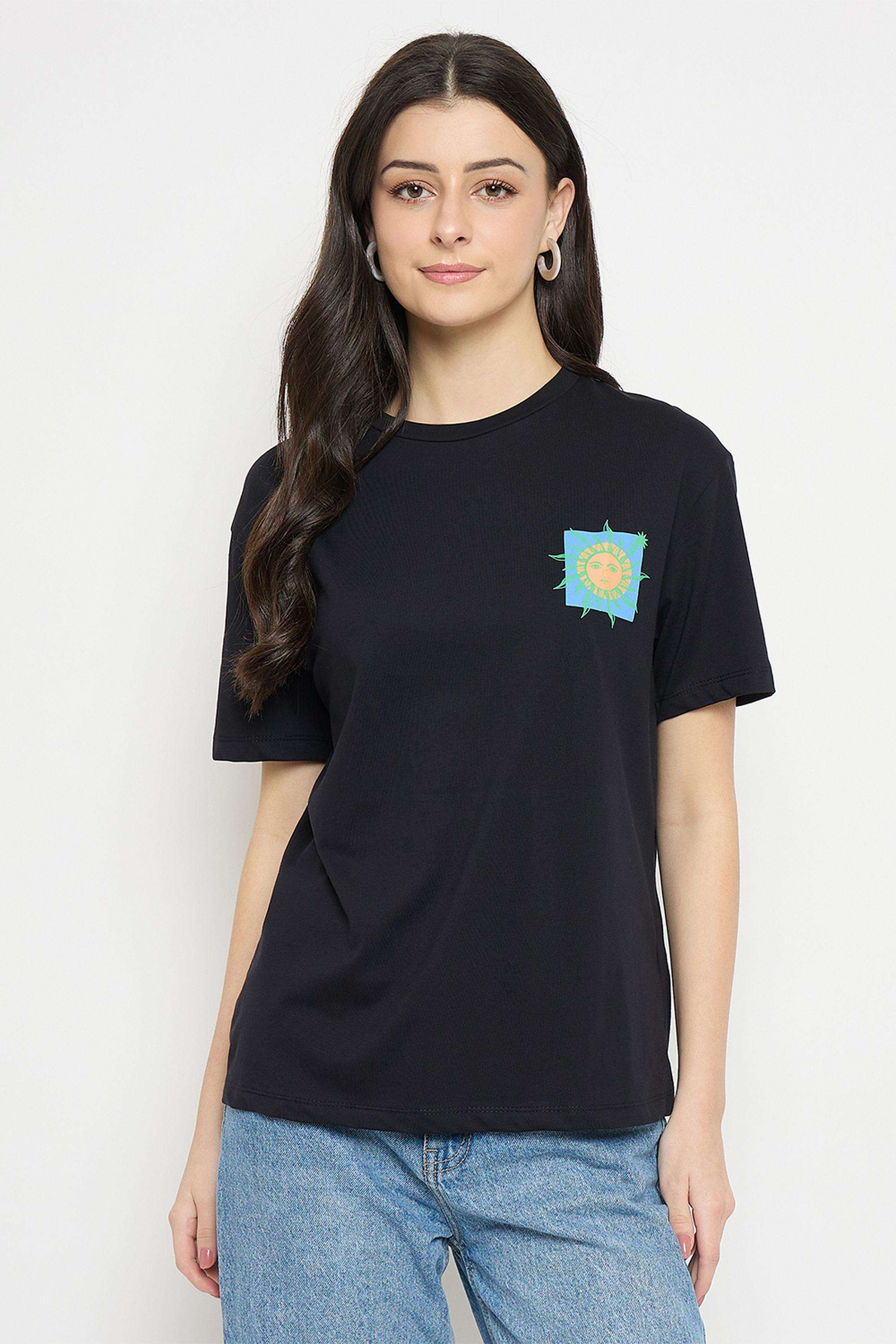Solid-Cotton-Collared-Women-s-T-Shirt
