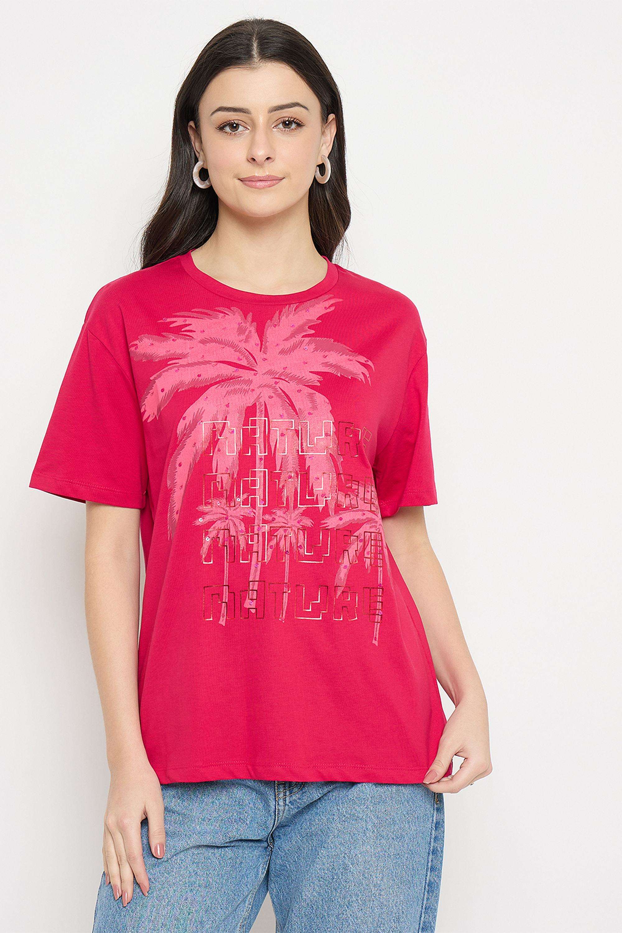 Solid-Cotton-Collared-Women-s-T-Shirt