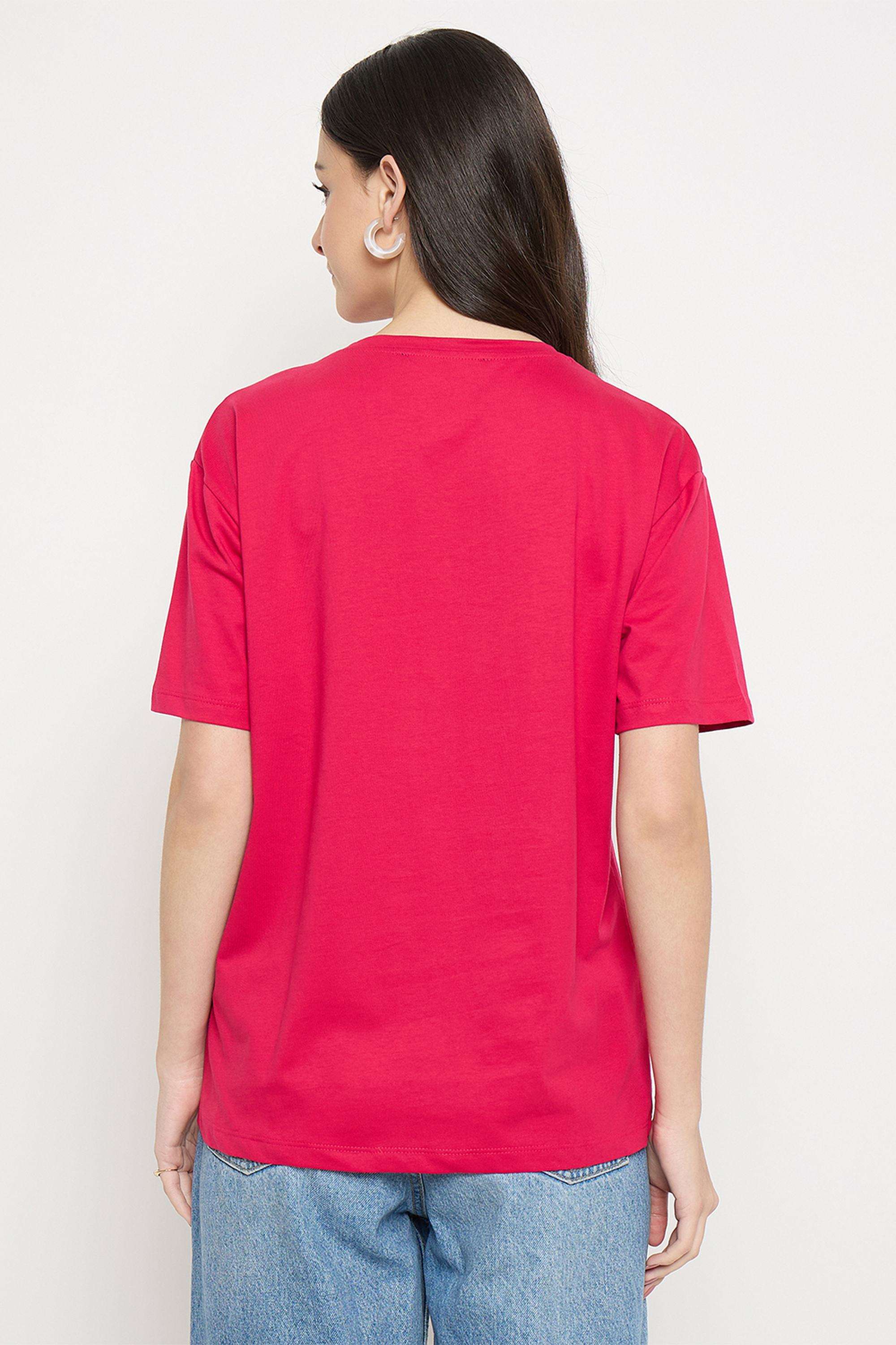 Solid-Cotton-Collared-Women-s-T-Shirt