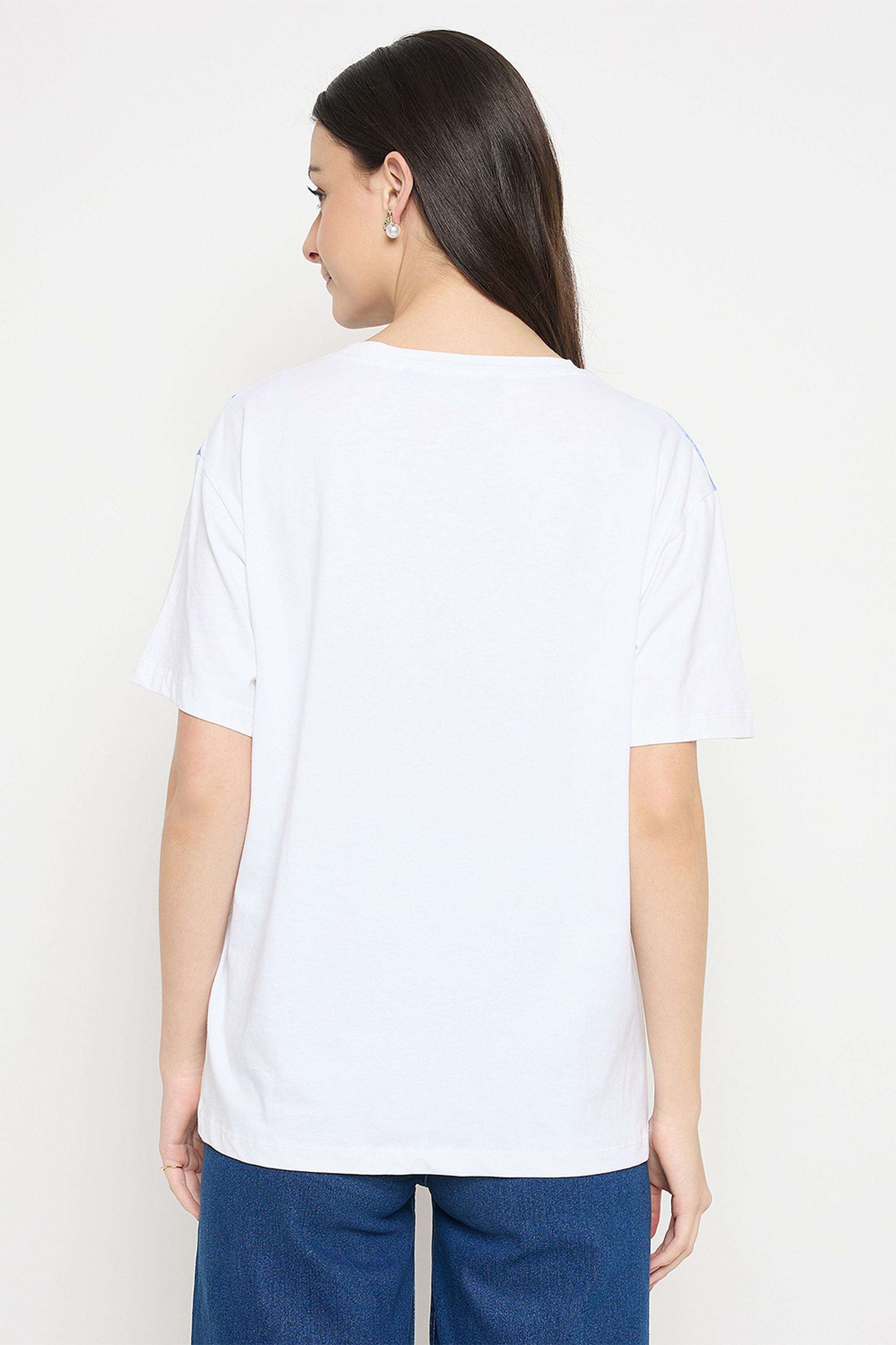 Solid-Cotton-Collared-Women-s-T-Shirt