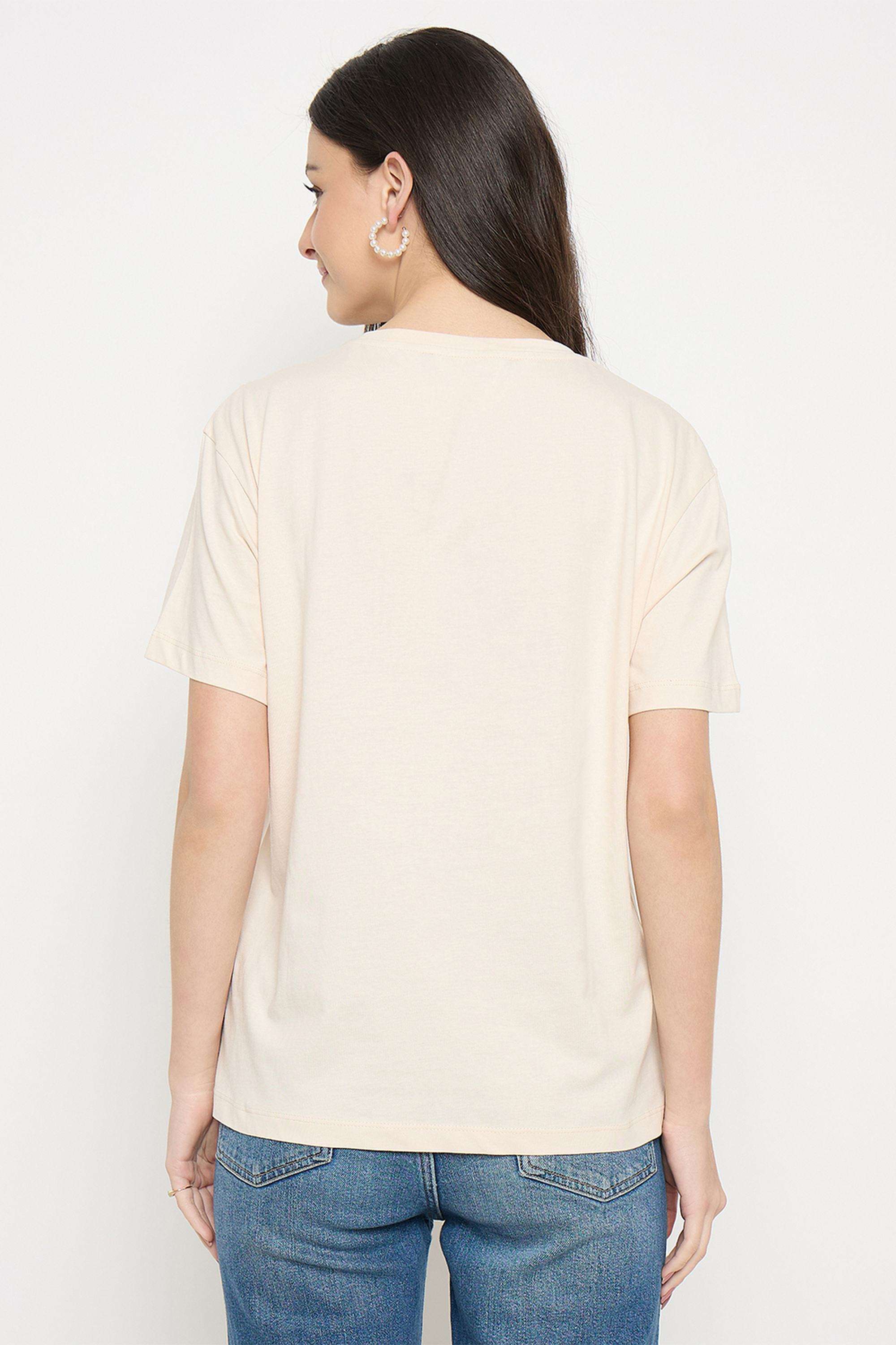 Solid-Cotton-Collared-Women-s-T-Shirt