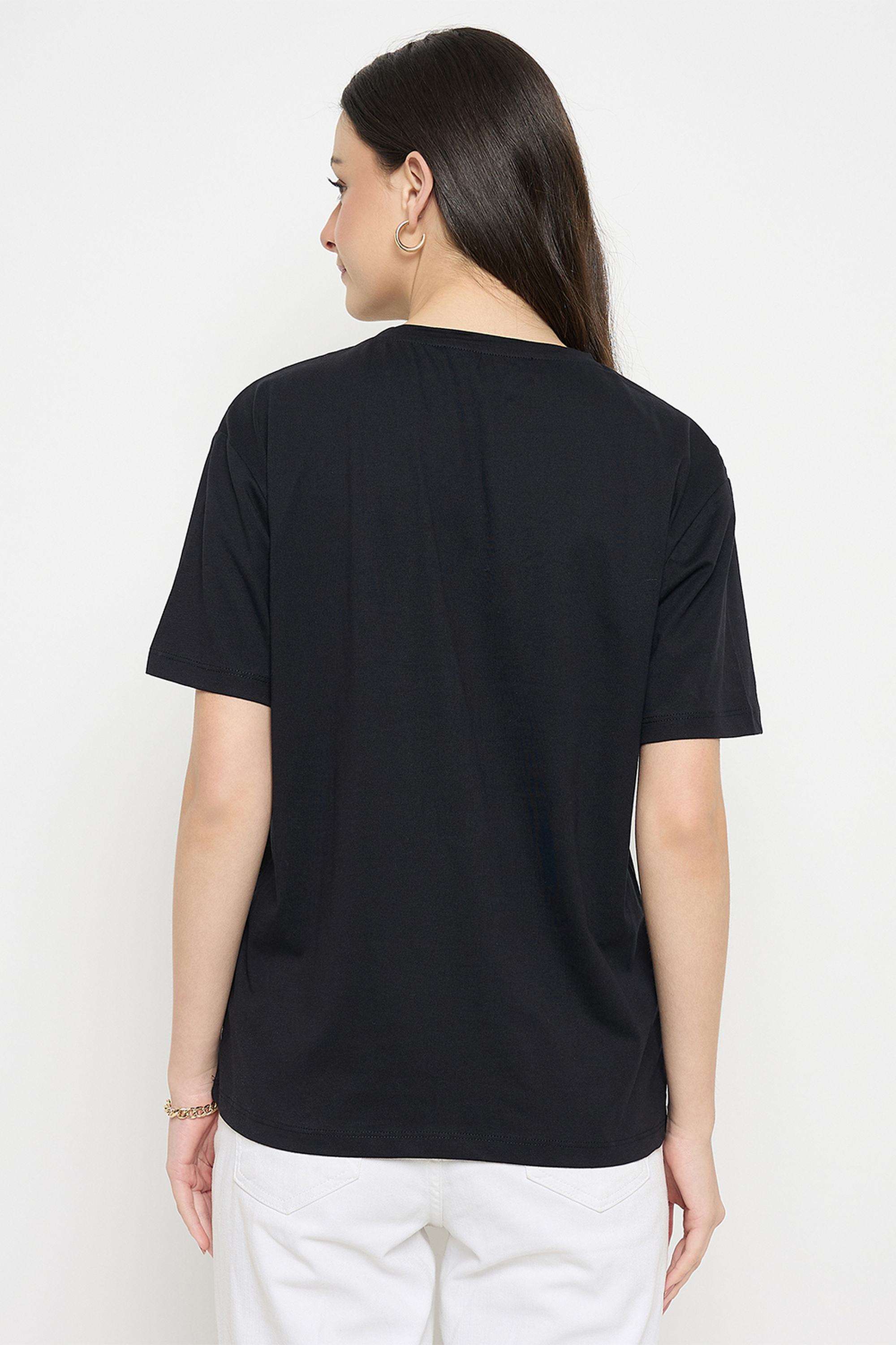 Solid-Cotton-Collared-Women-s-T-Shirt
