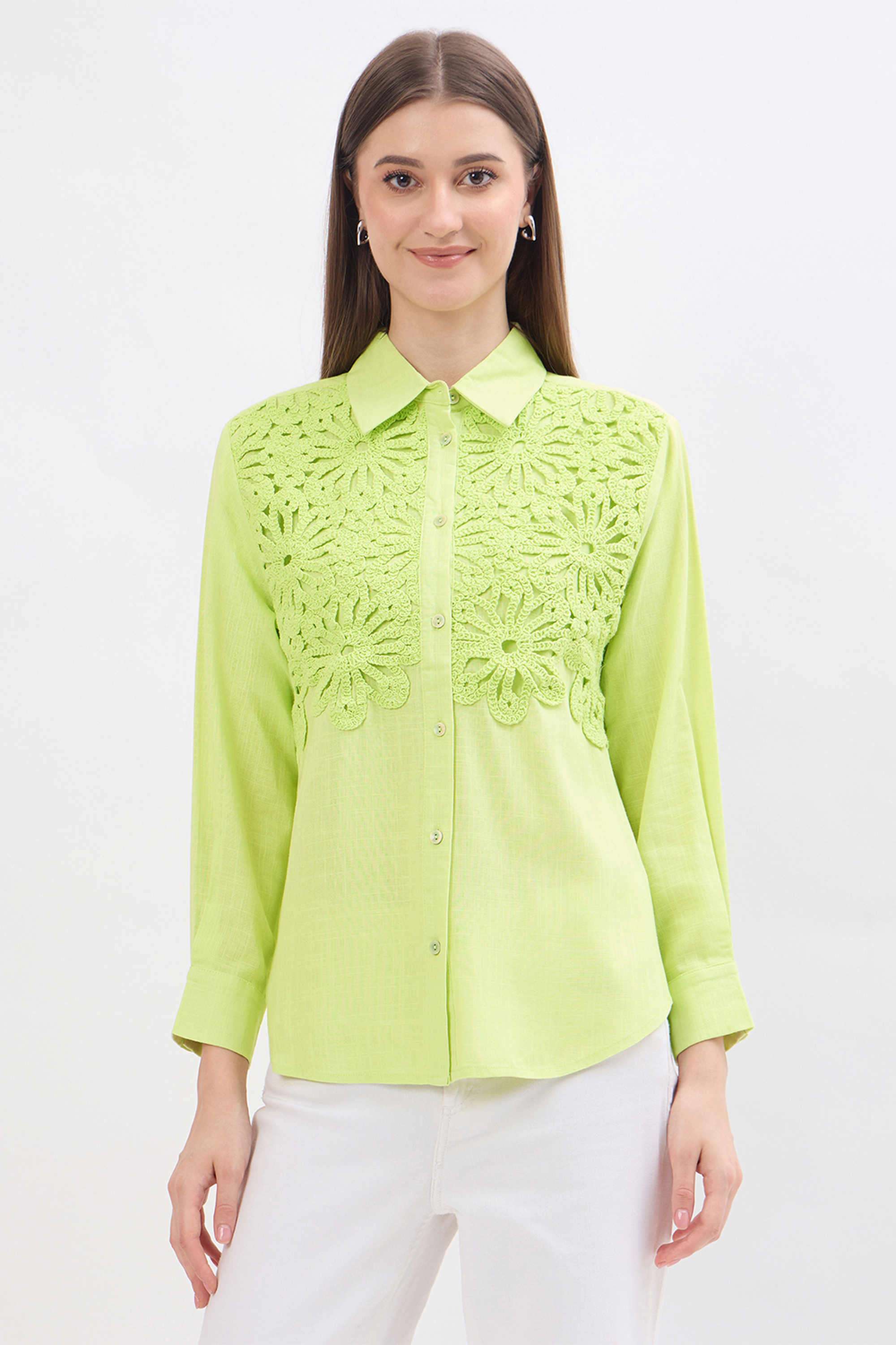 madame Embroidered Viscose Regular Fit Women's Shirt-picture-28