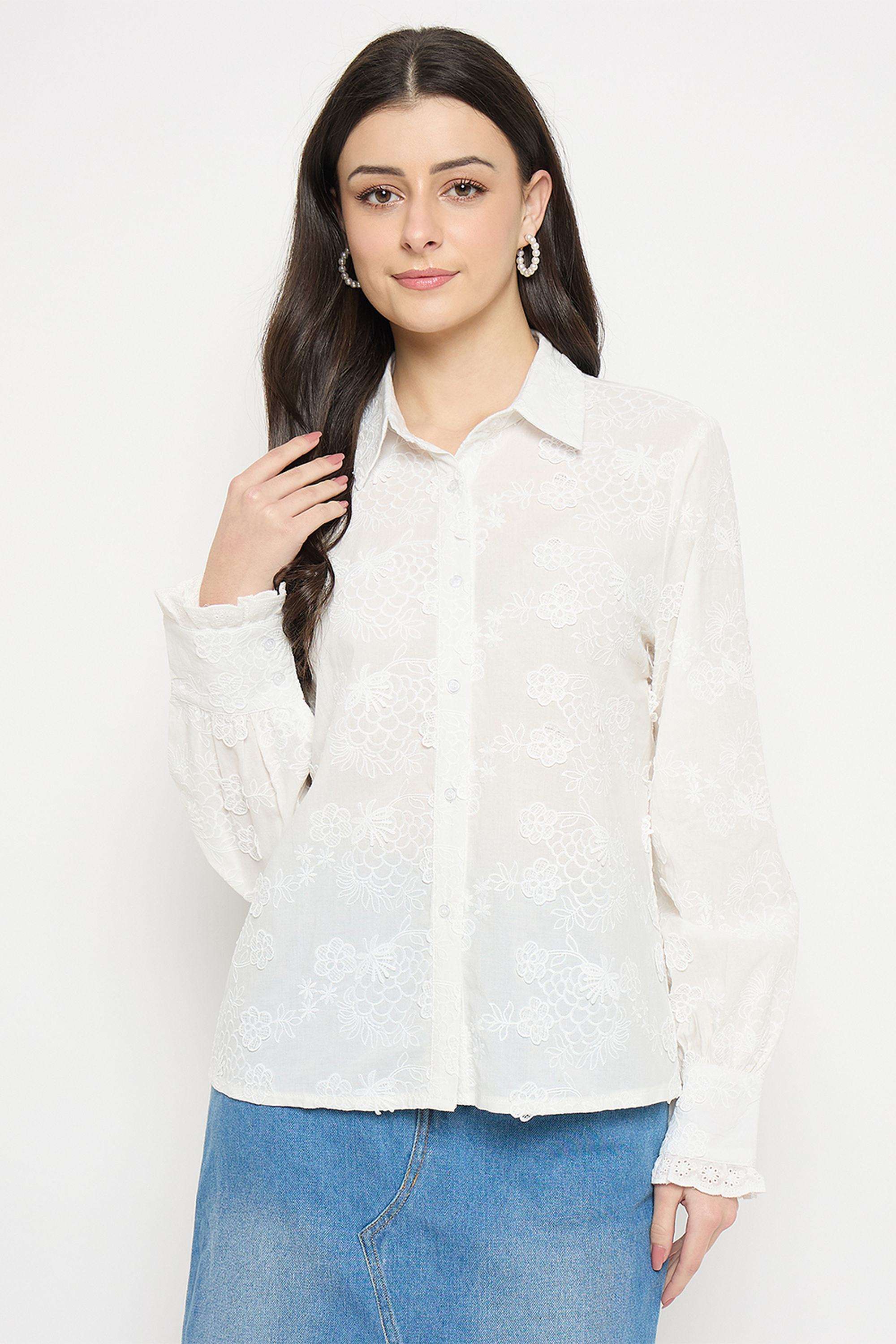 Solid-Cotton-Collared-Women-s-T-Shirt