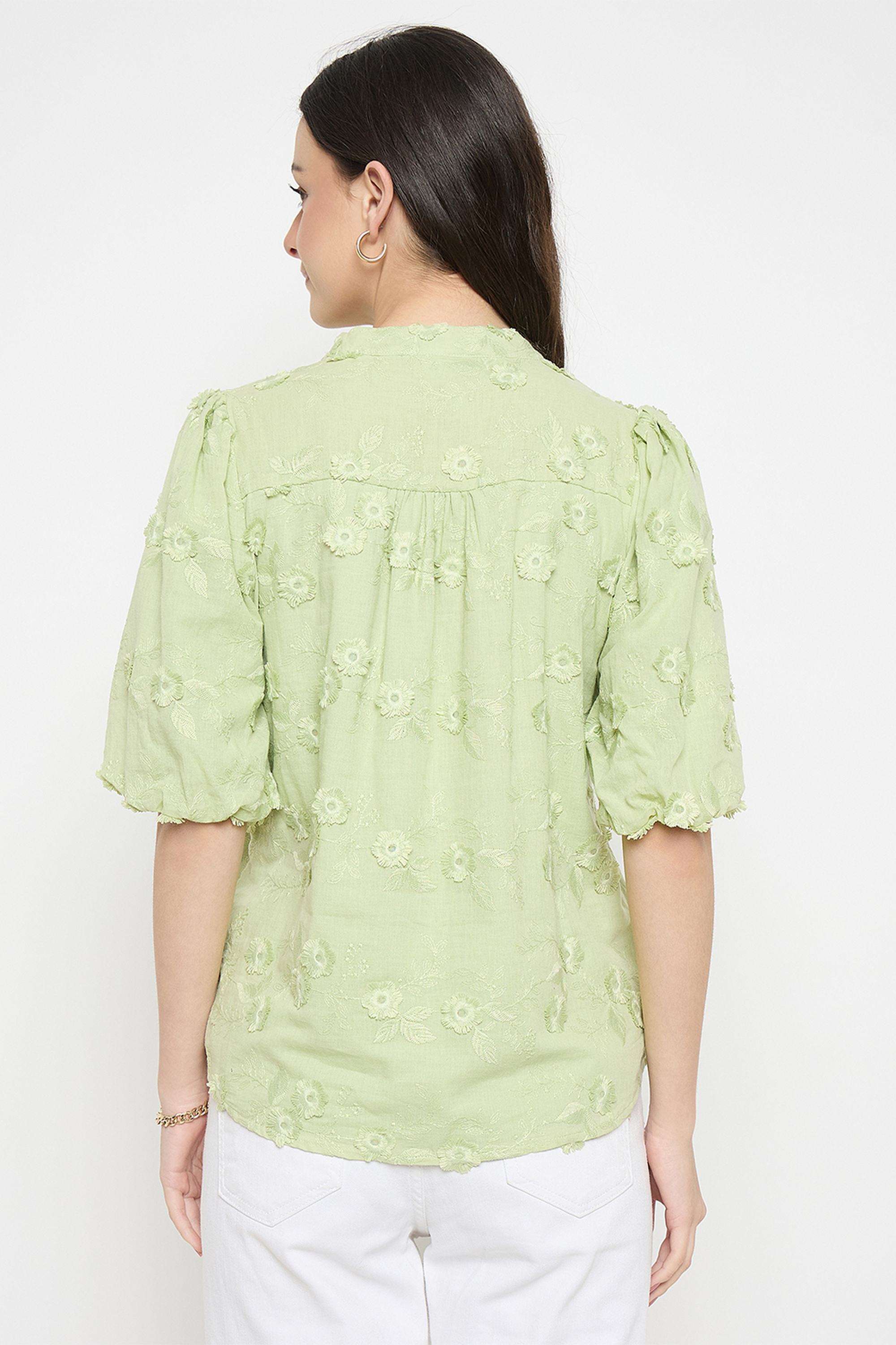 Solid-Cotton-Collared-Women-s-T-Shirt