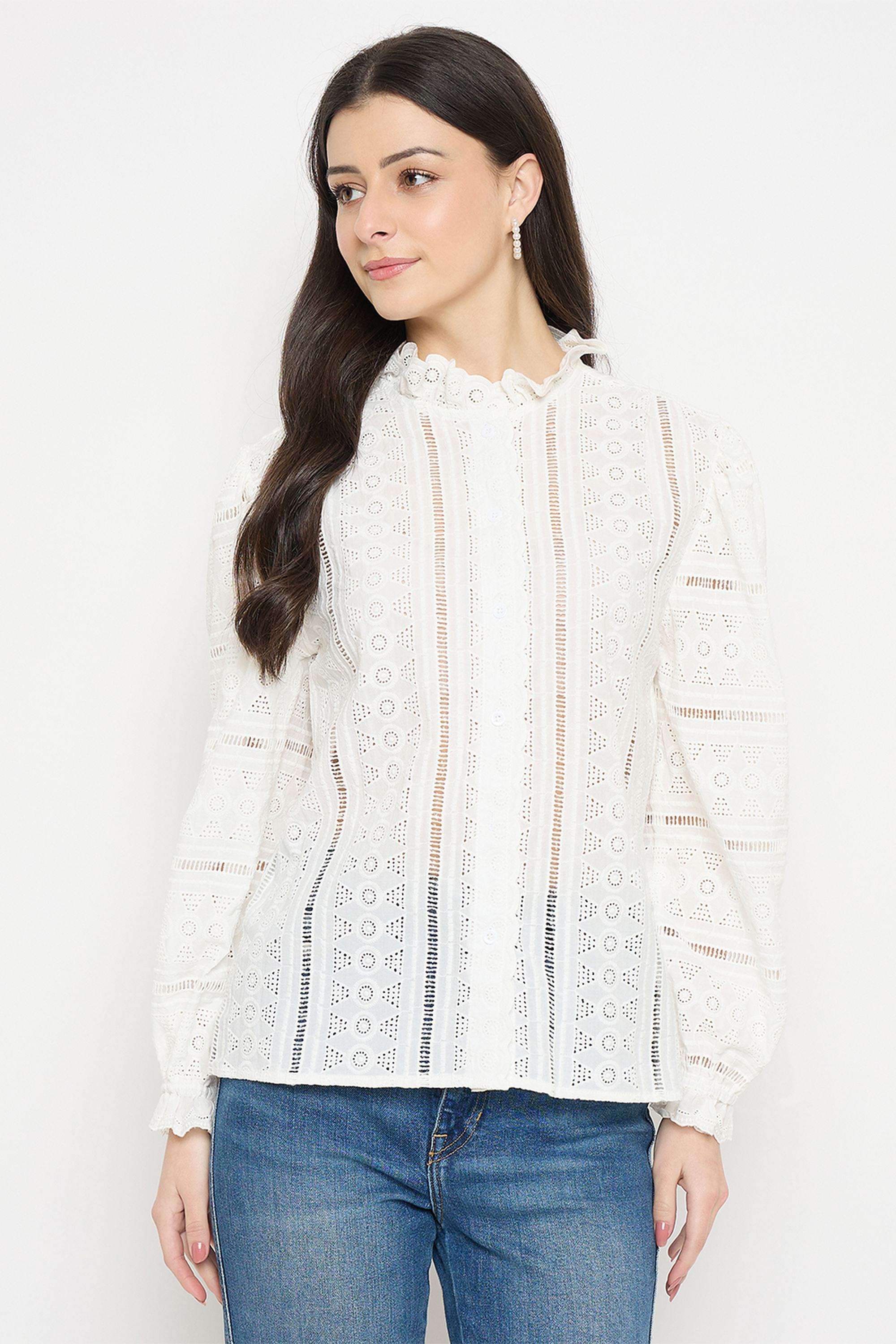 Solid-Cotton-Collared-Women-s-T-Shirt