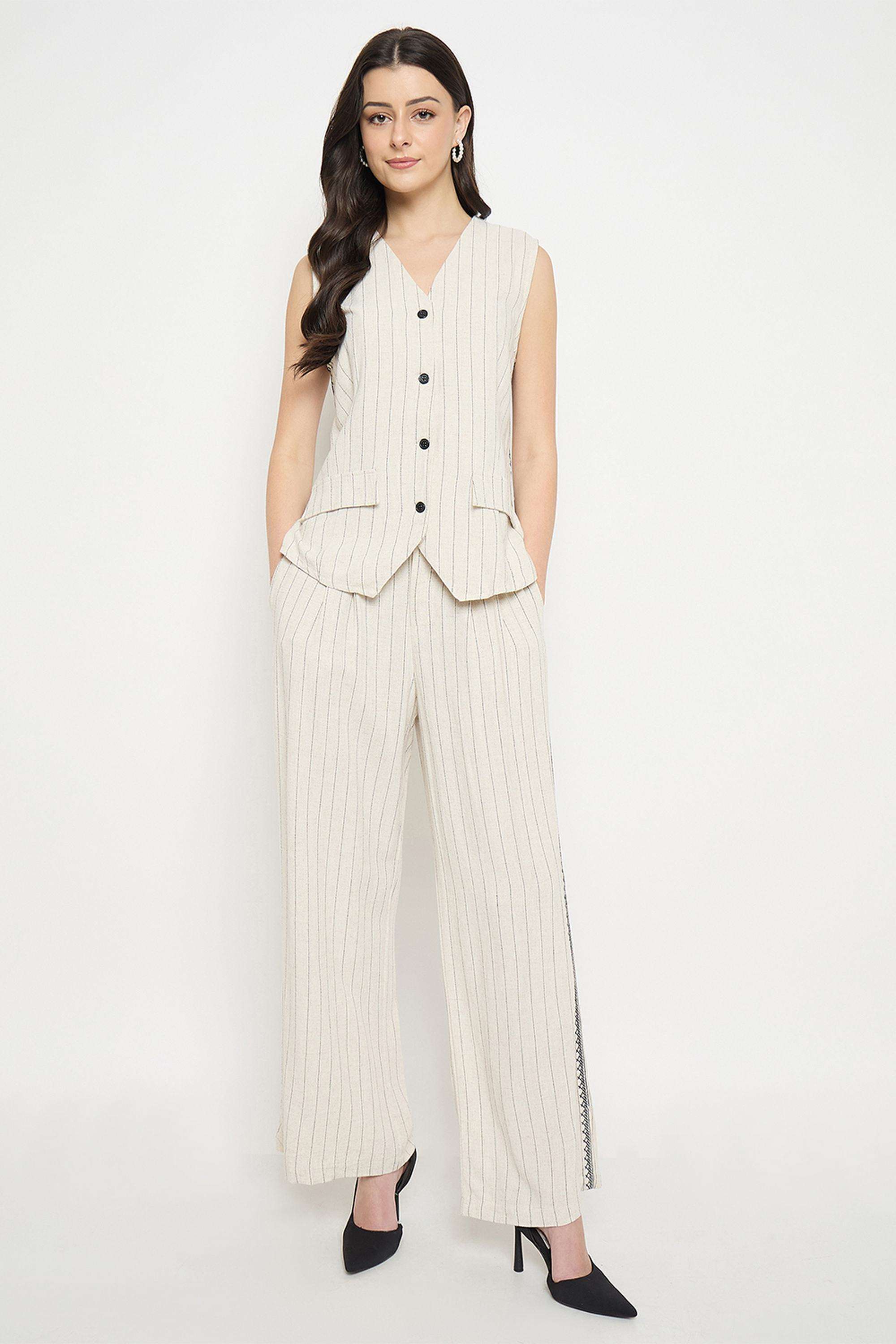 Solid-Viscose-V-Neck-Women-s-Festive-Wear-Co-Ord-Set