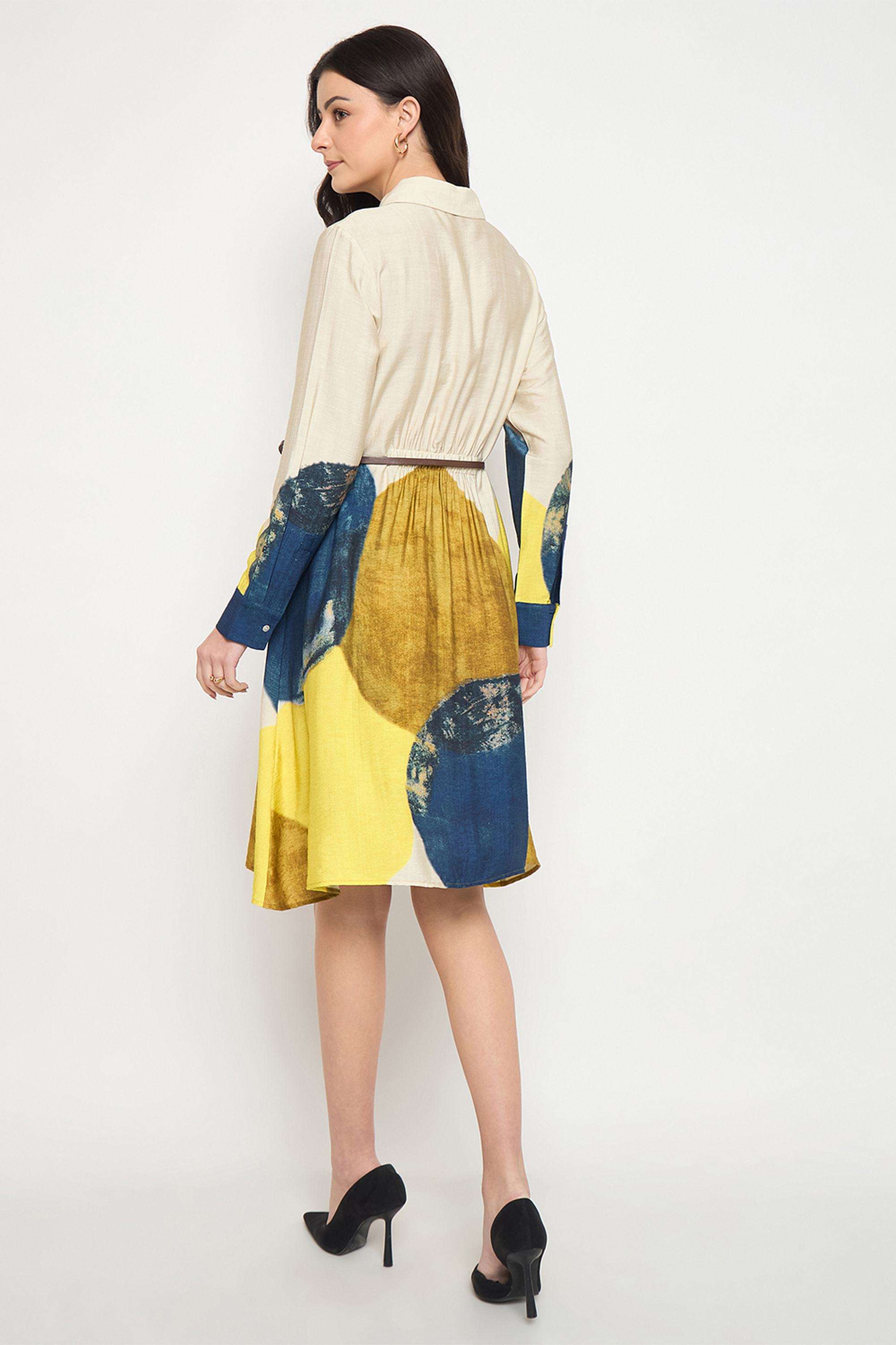 Printed-Rayon-Collared-Women-s-Dress