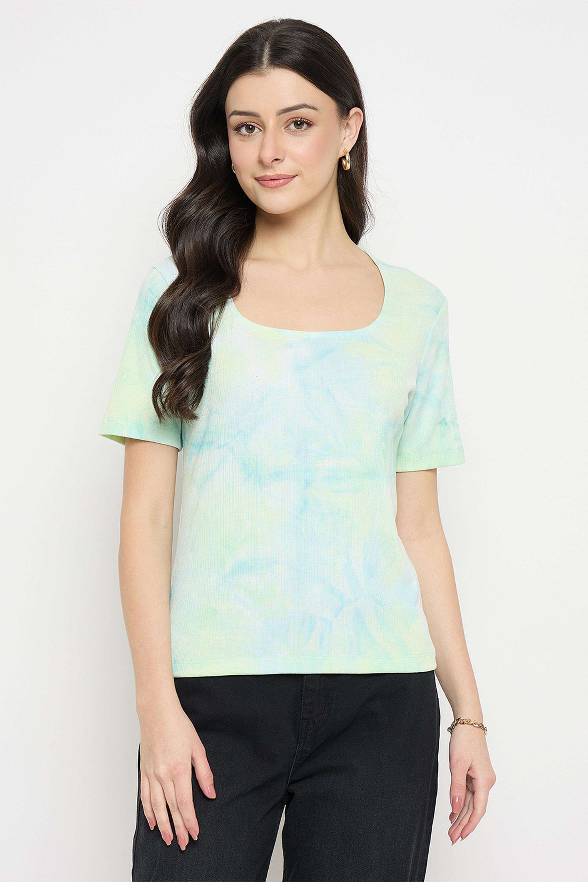 Solid-Cotton-Collared-Women-s-T-Shirt