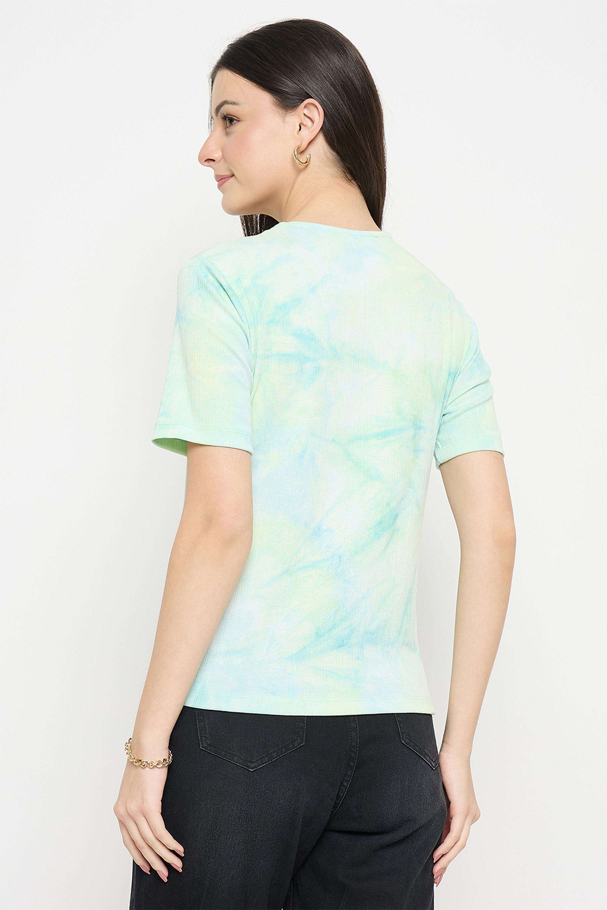 Solid-Cotton-Collared-Women-s-T-Shirt