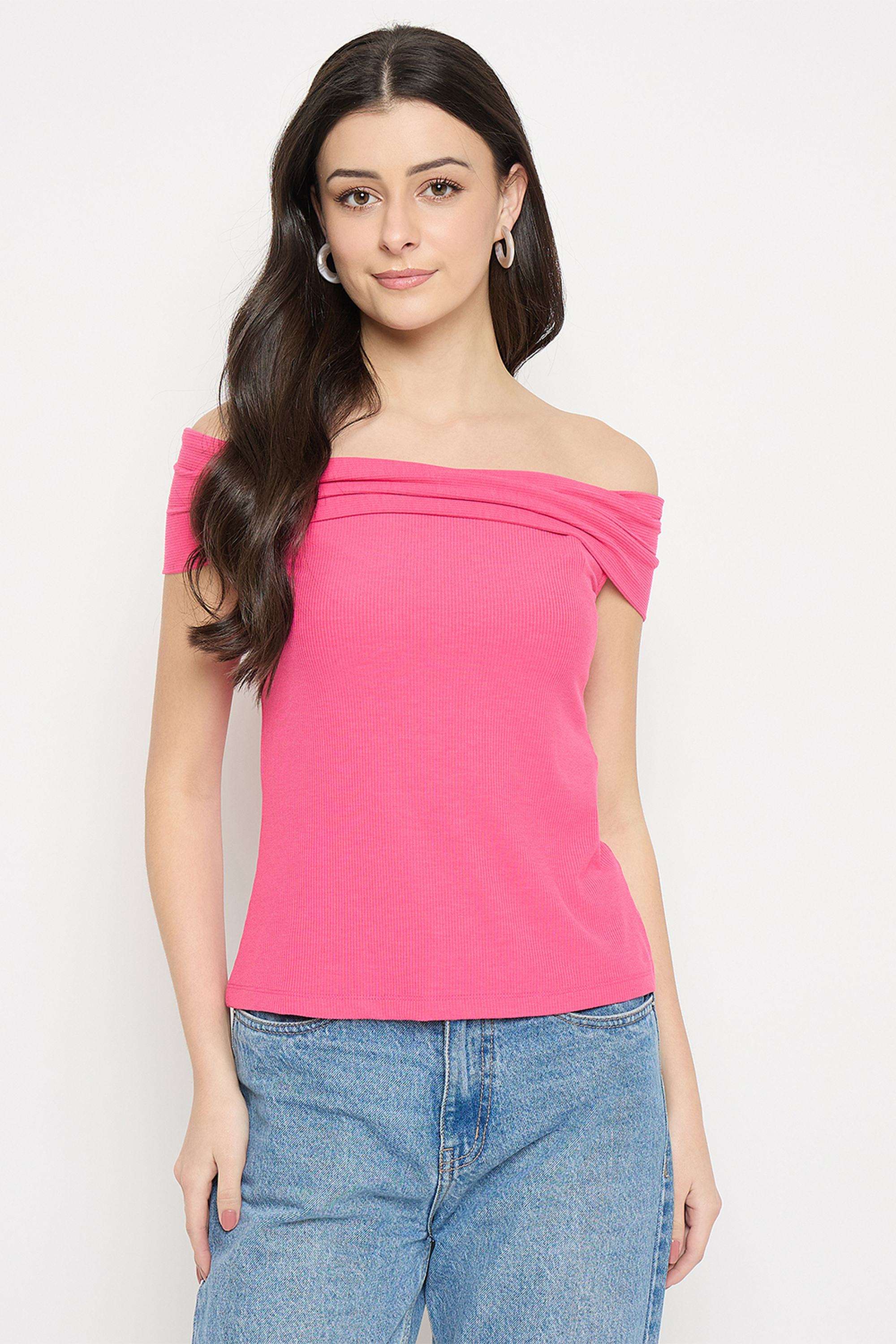 Solid-Cotton-Collared-Women-s-T-Shirt