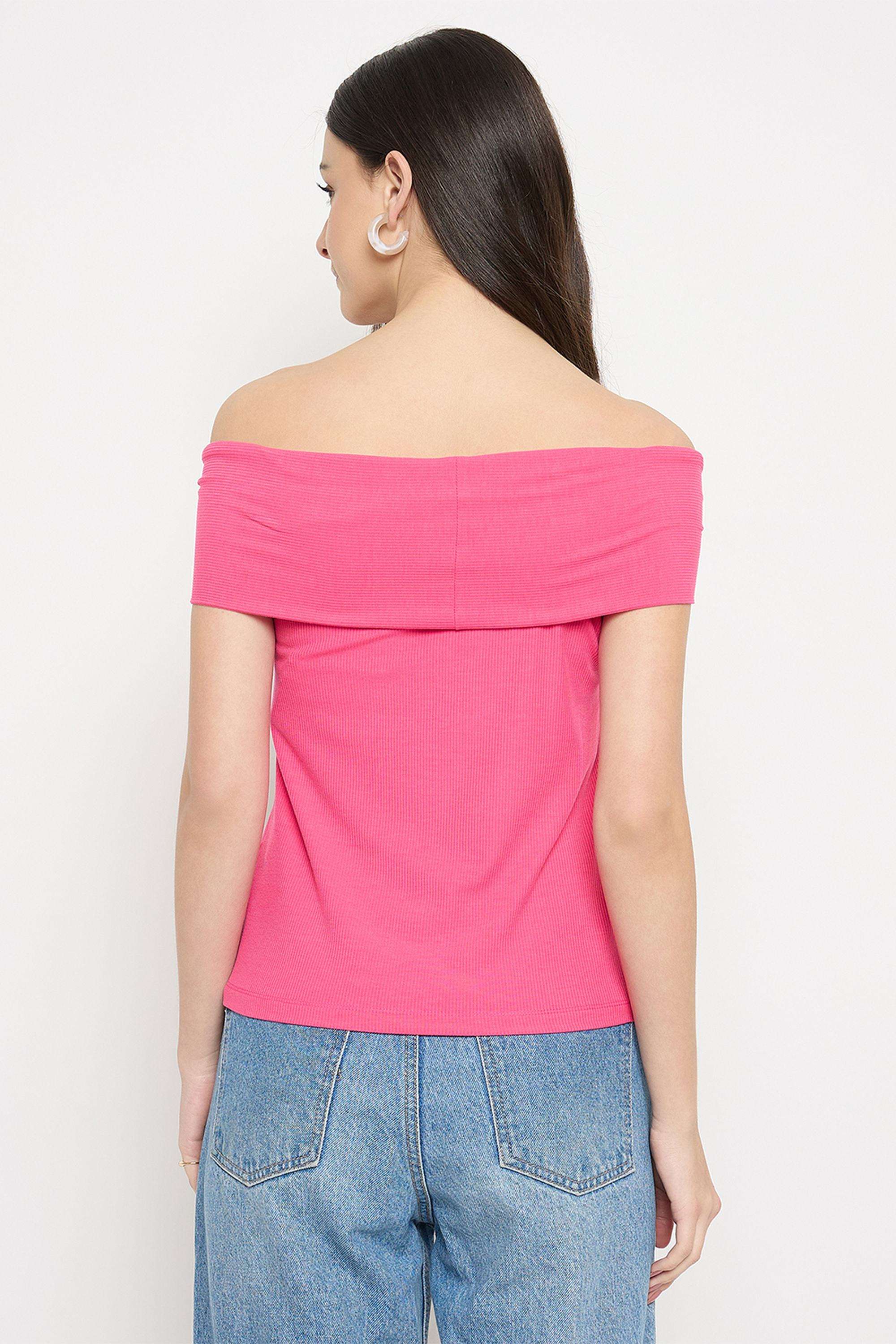 Solid-Cotton-Collared-Women-s-T-Shirt