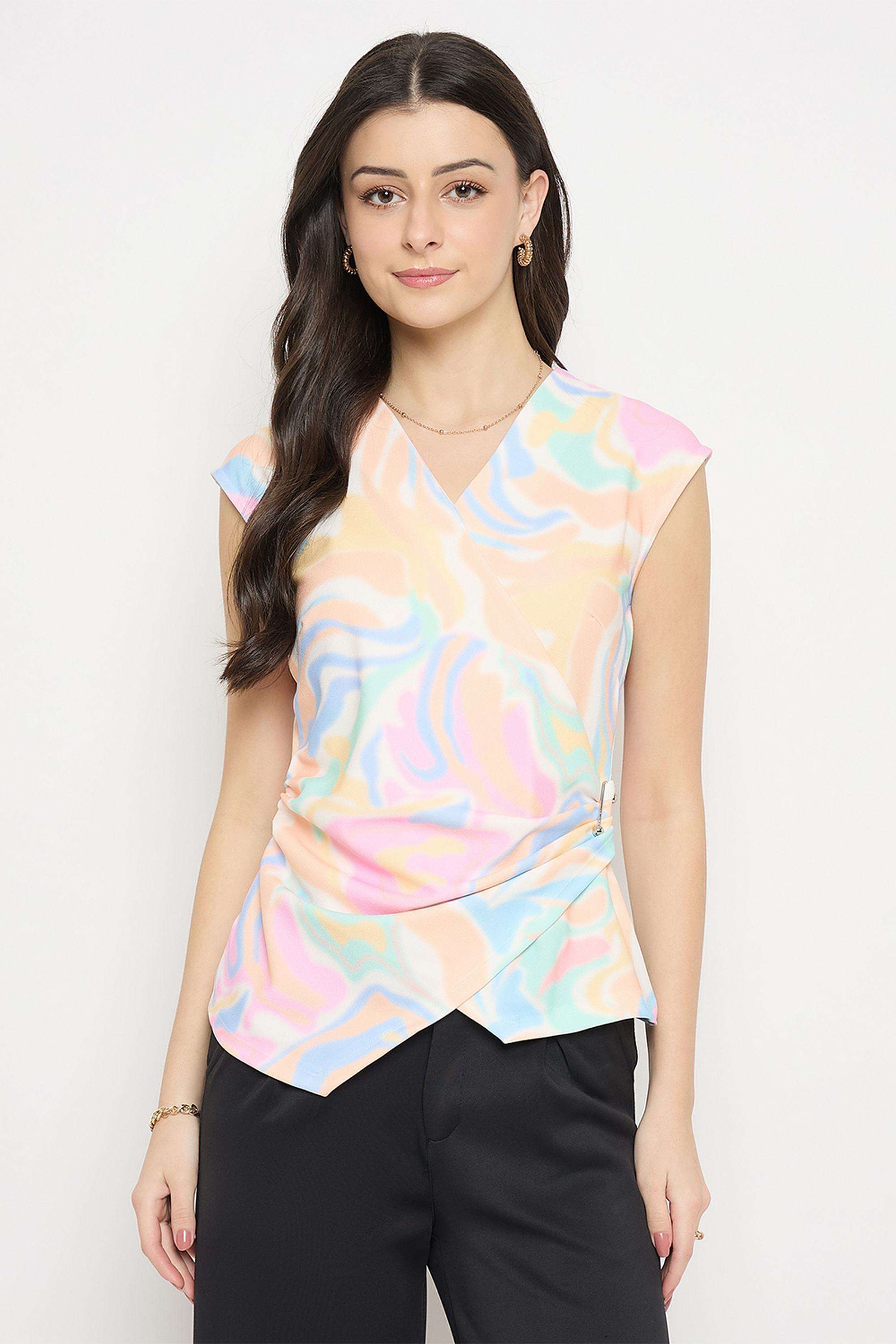 Solid-Cotton-Collared-Women-s-T-Shirt