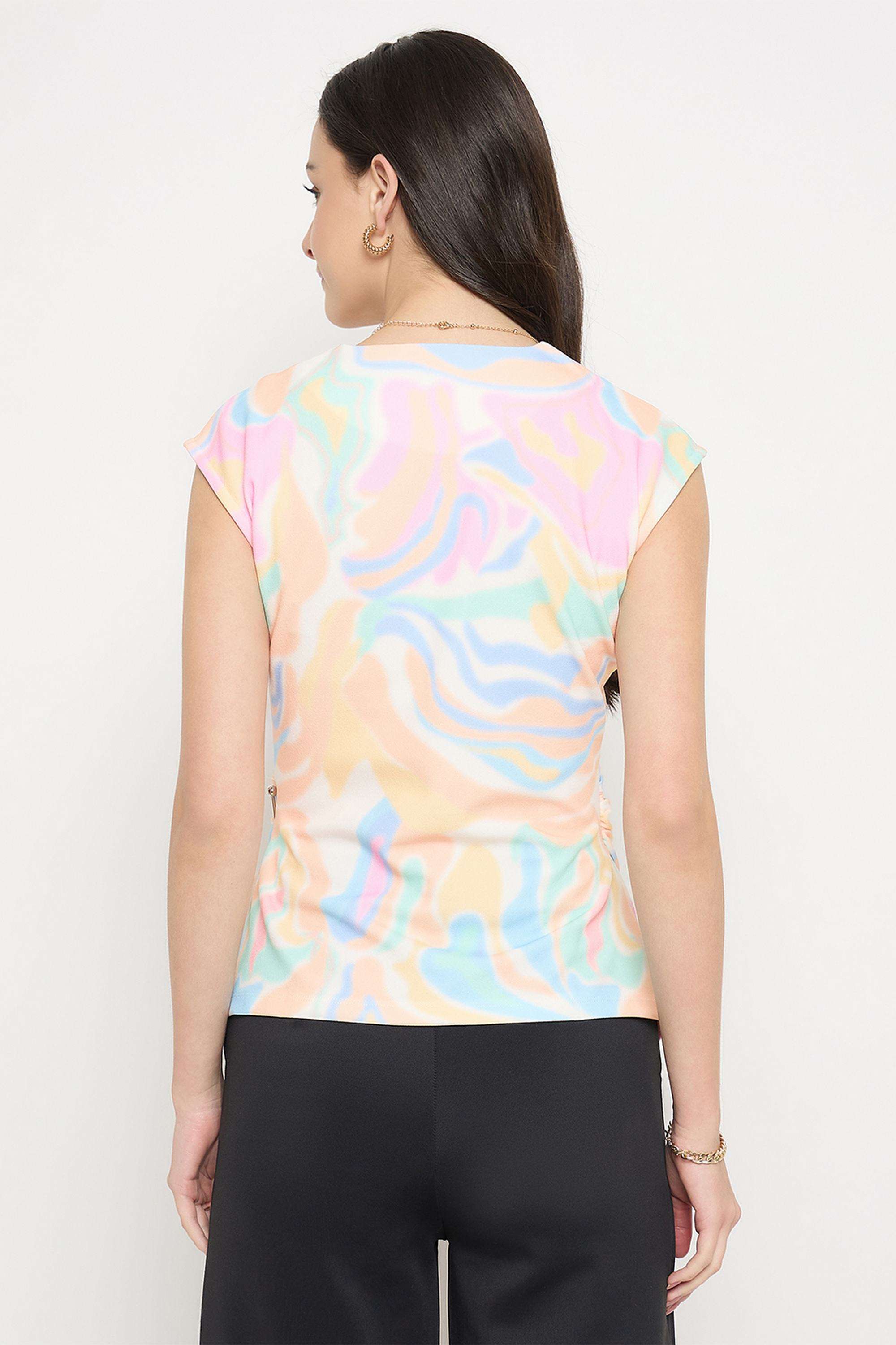 Solid-Cotton-Collared-Women-s-T-Shirt