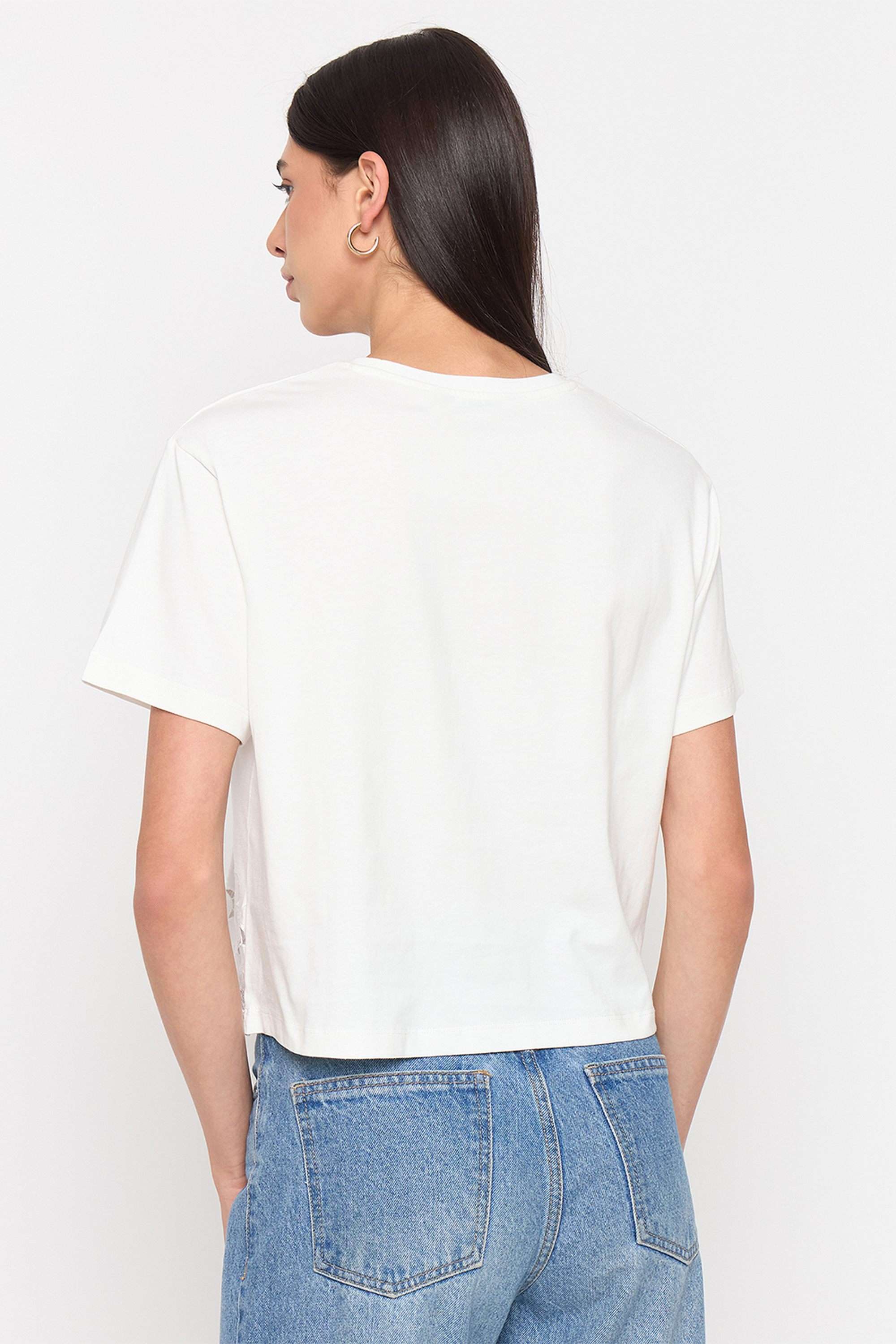 Solid-Cotton-Round-Neck-Women-s-T-Shirt