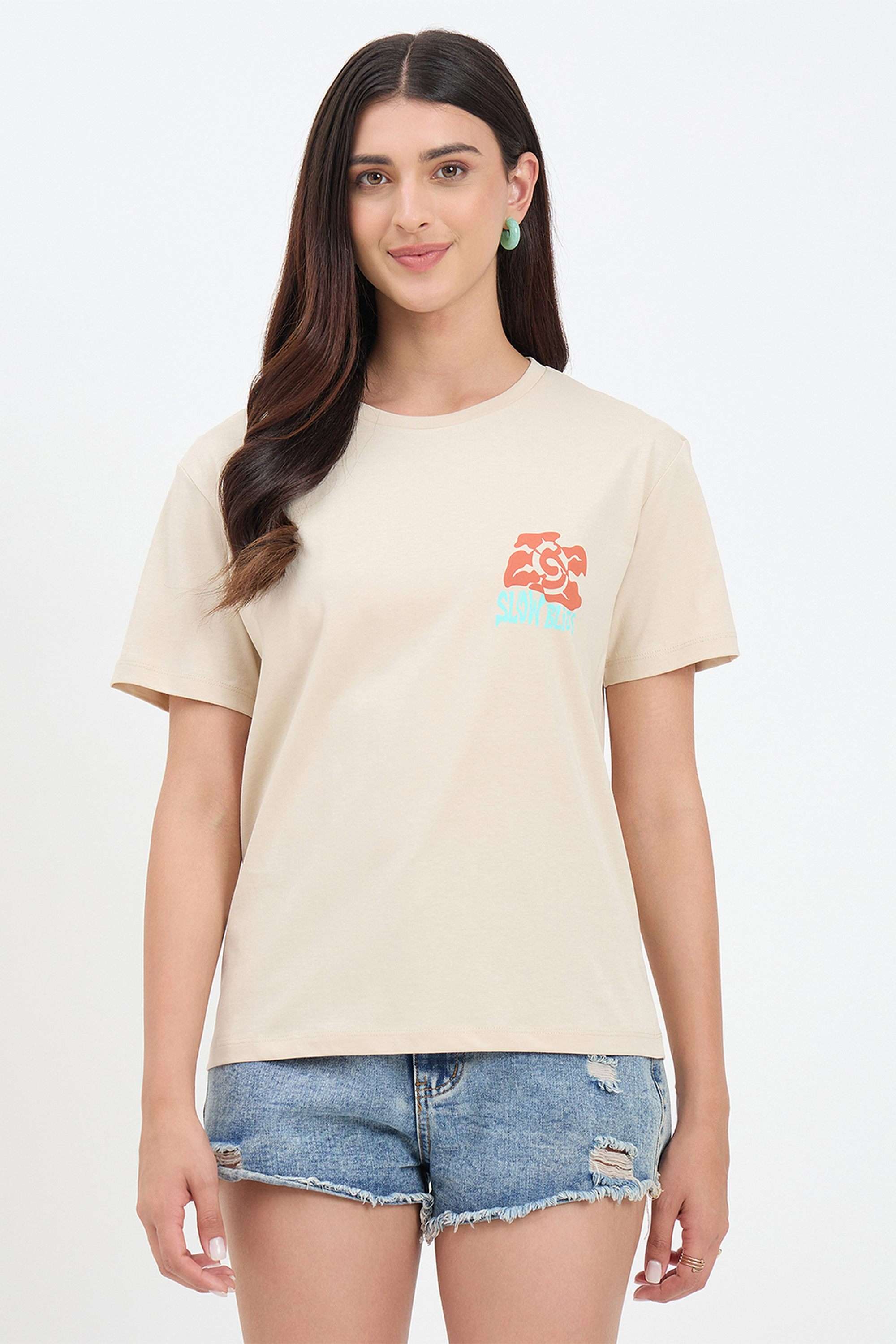madame Graphic Print Cotton Round Neck Women's T-Shirt-picture-12