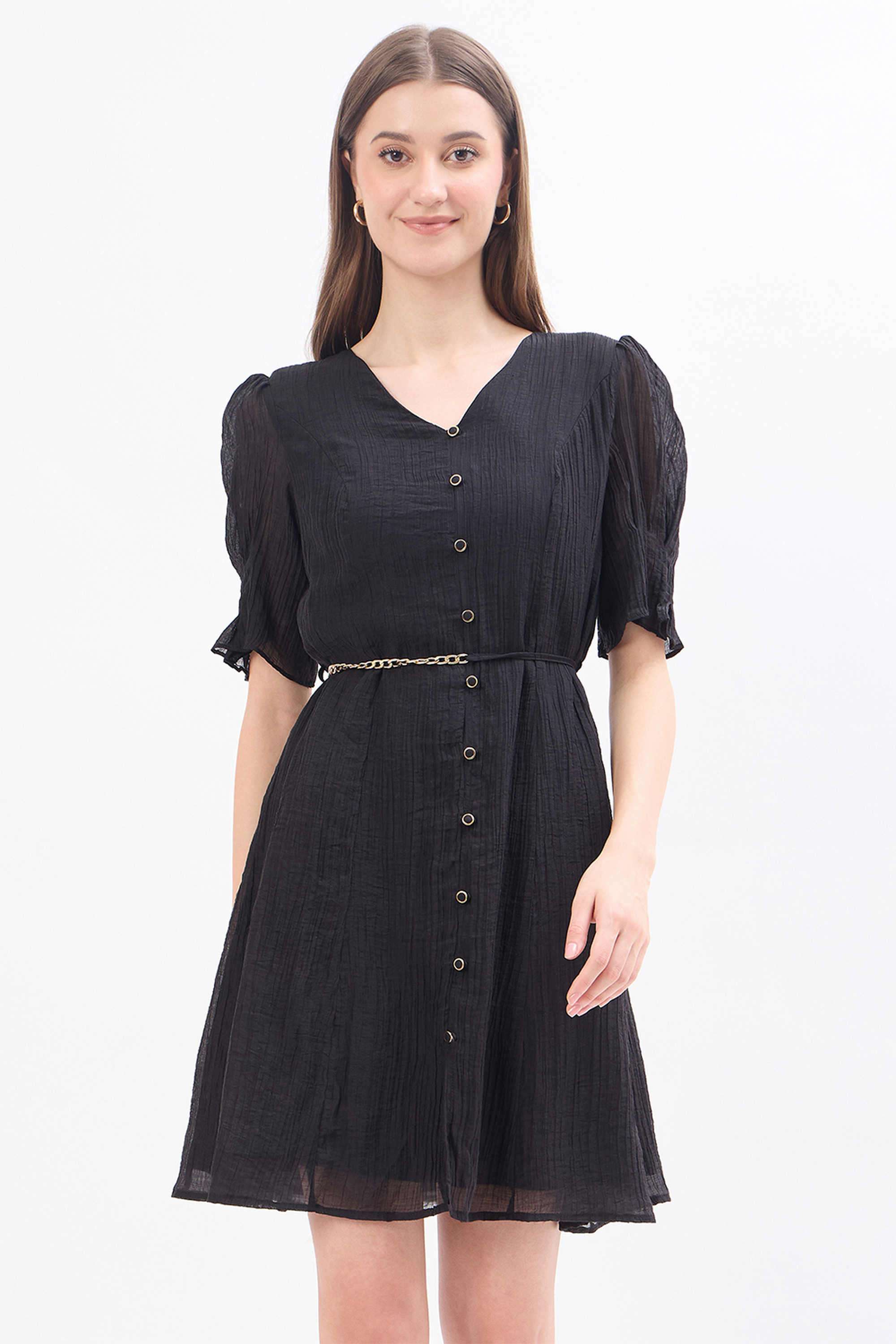 madame Textured Nylon Regular Fit Women's Dress-picture-32