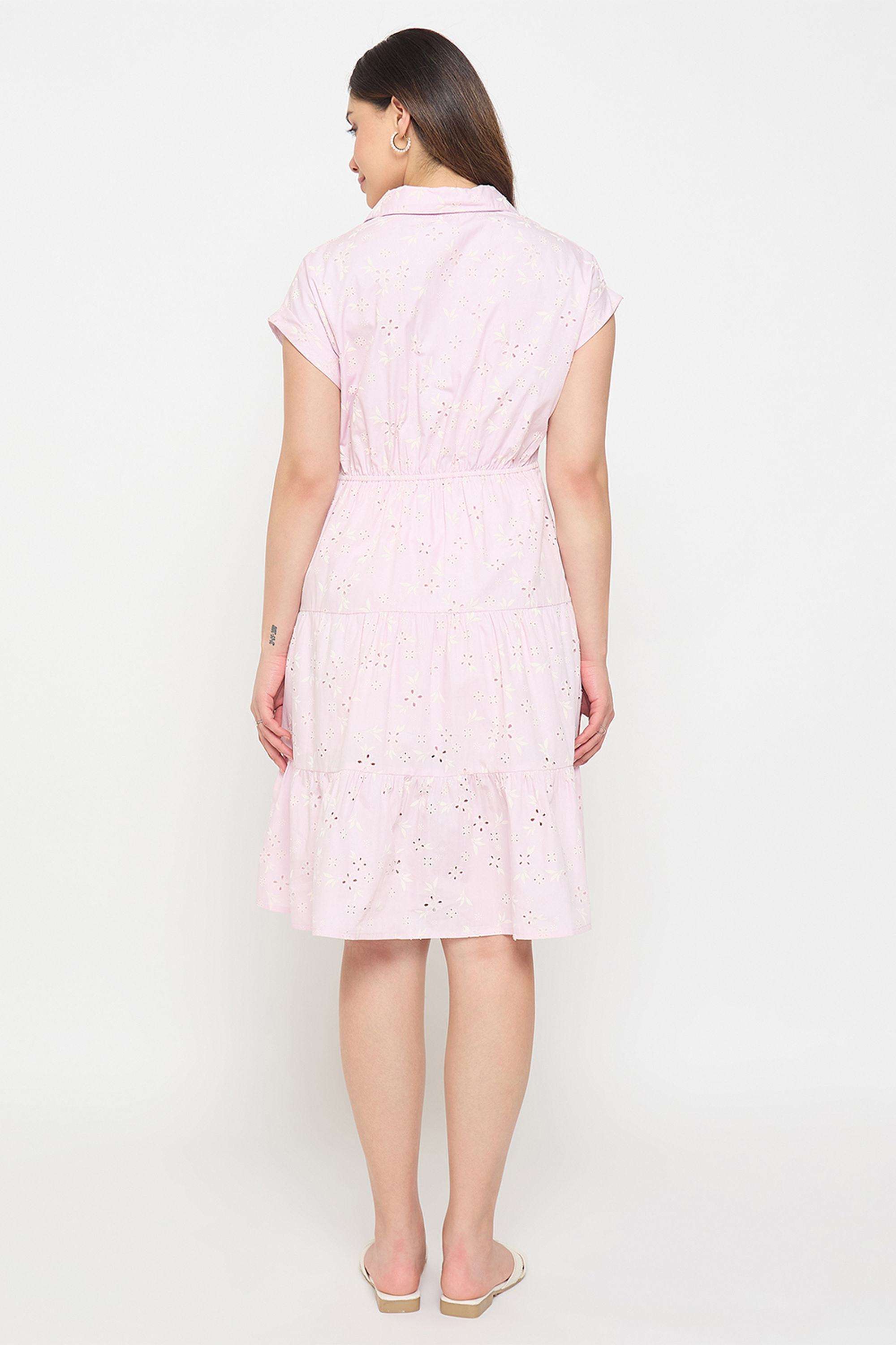 Solid-Collared-Cotton-Women-s-Dress