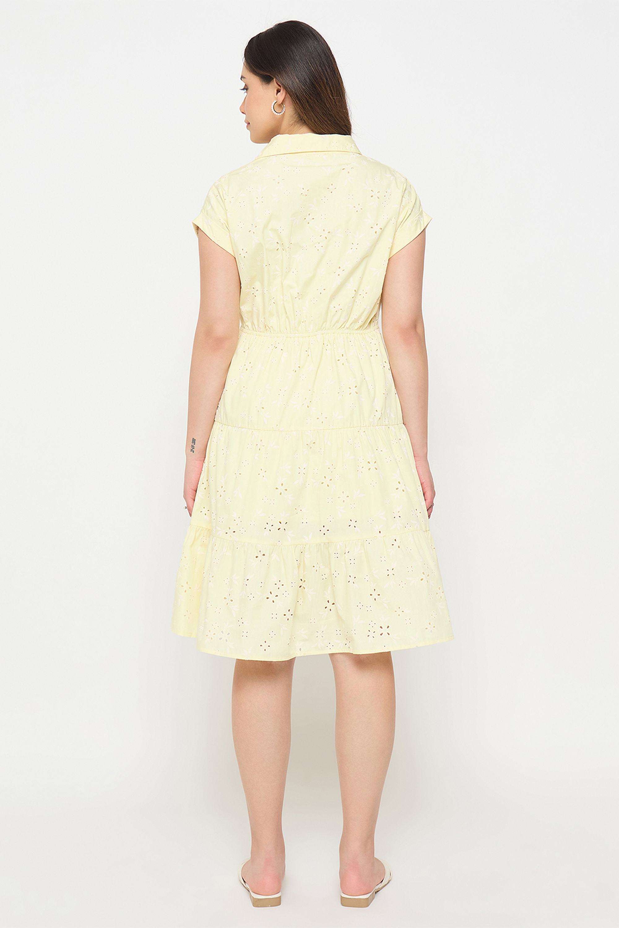 Solid-Collared-Cotton-Women-s-Dress