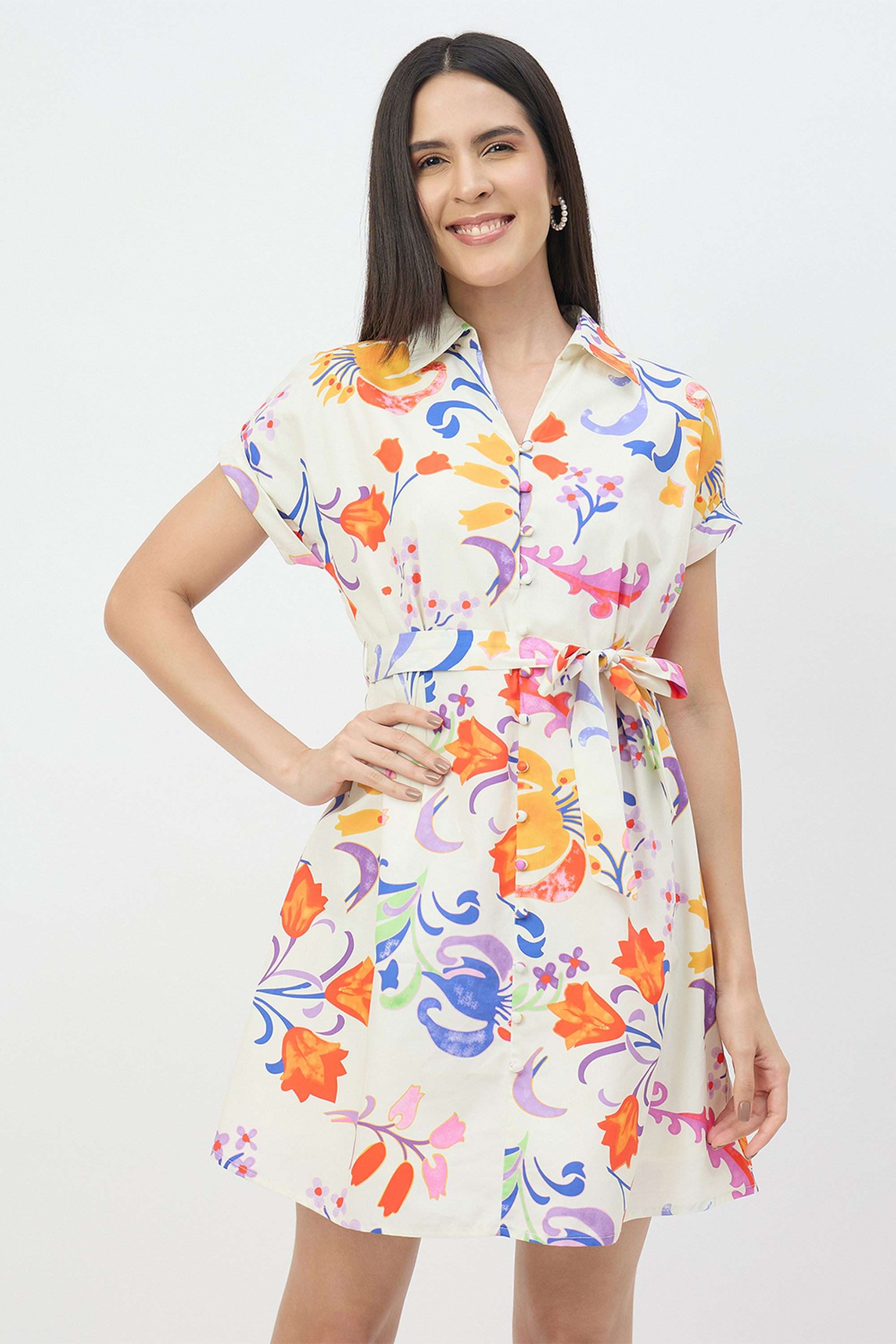 Printed-Collared-Cotton-Women-s-Dress