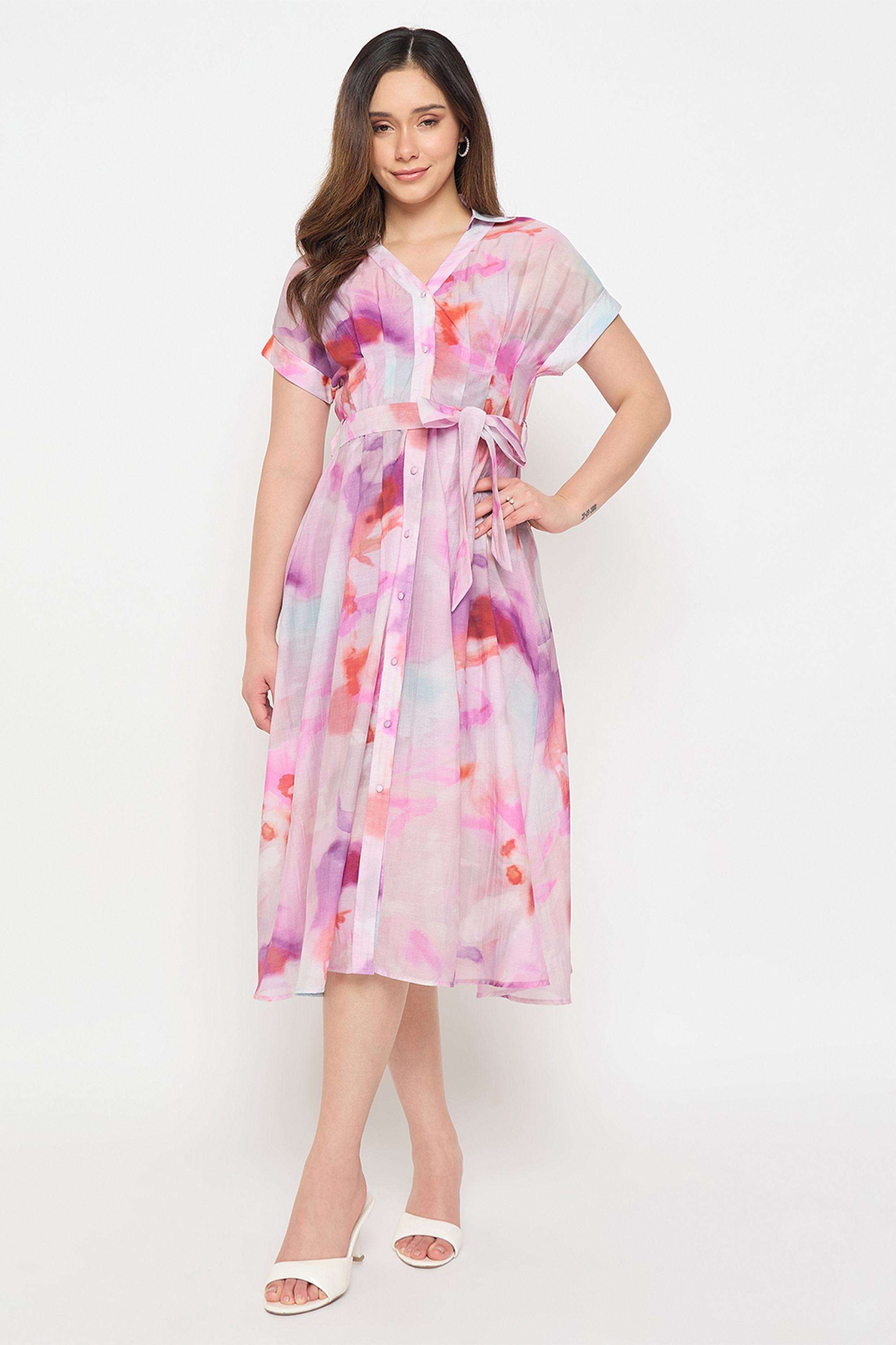 Solid-Collared-Nylon-Women-s-Dress