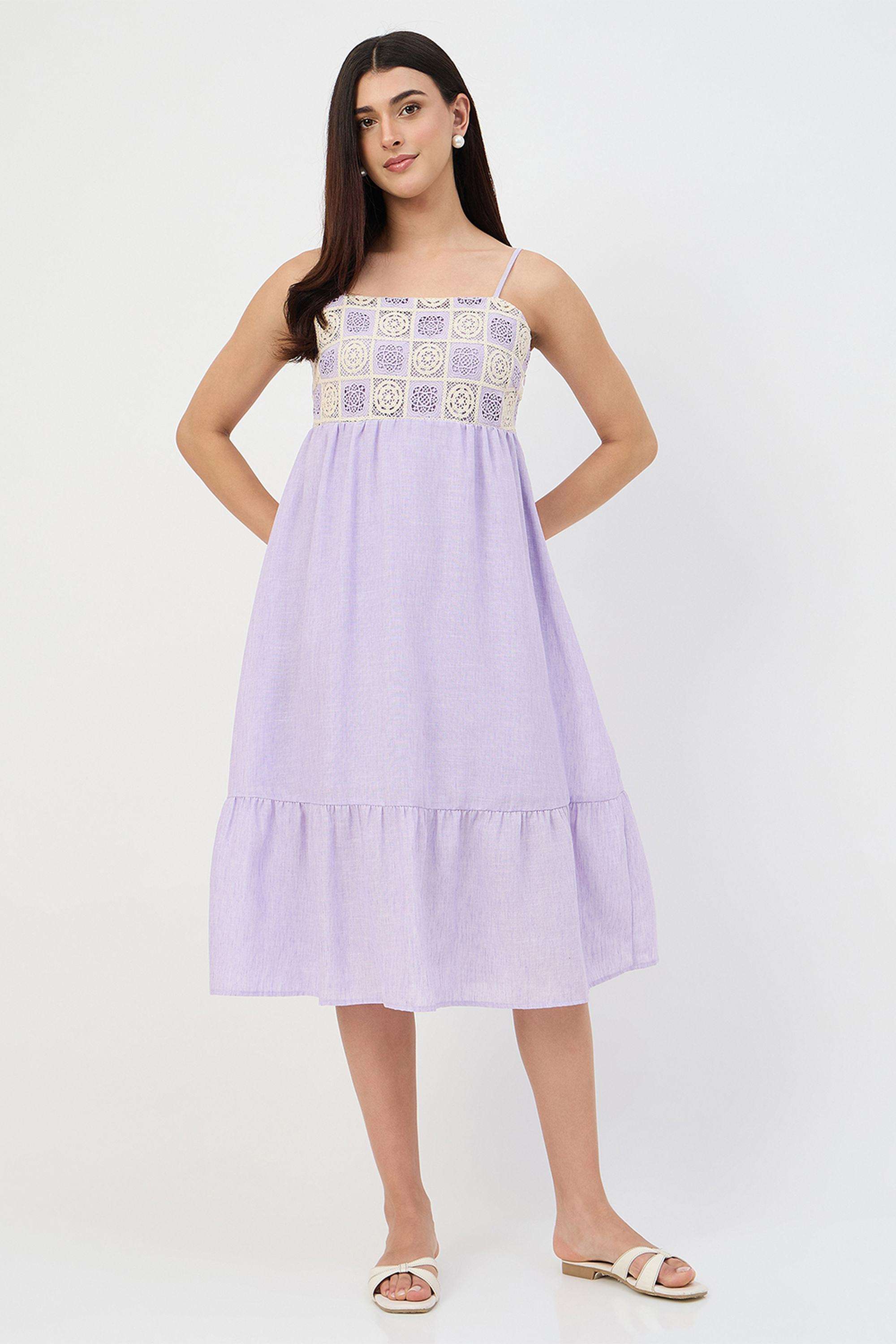 Solid-Square-Neck-Polyester-Women-s-Dress