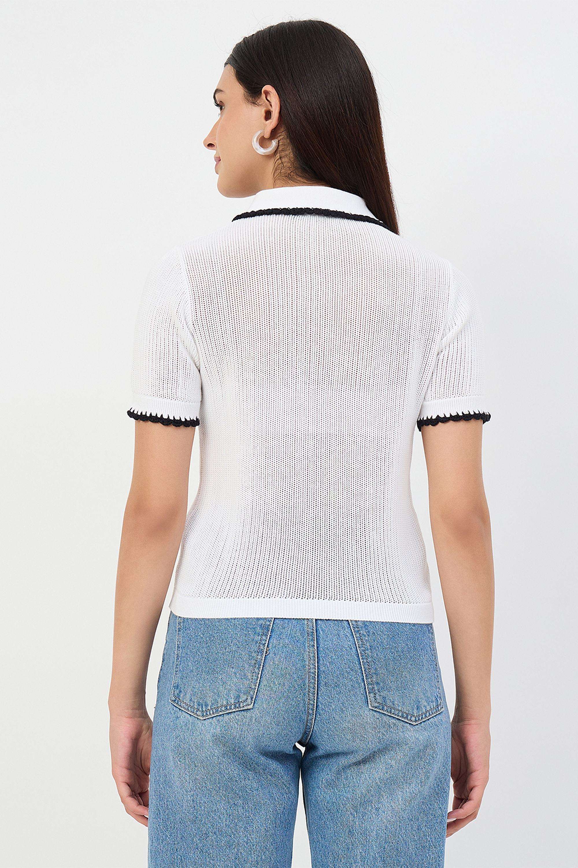 Solid-Cotton-Collared-Women-s-Top