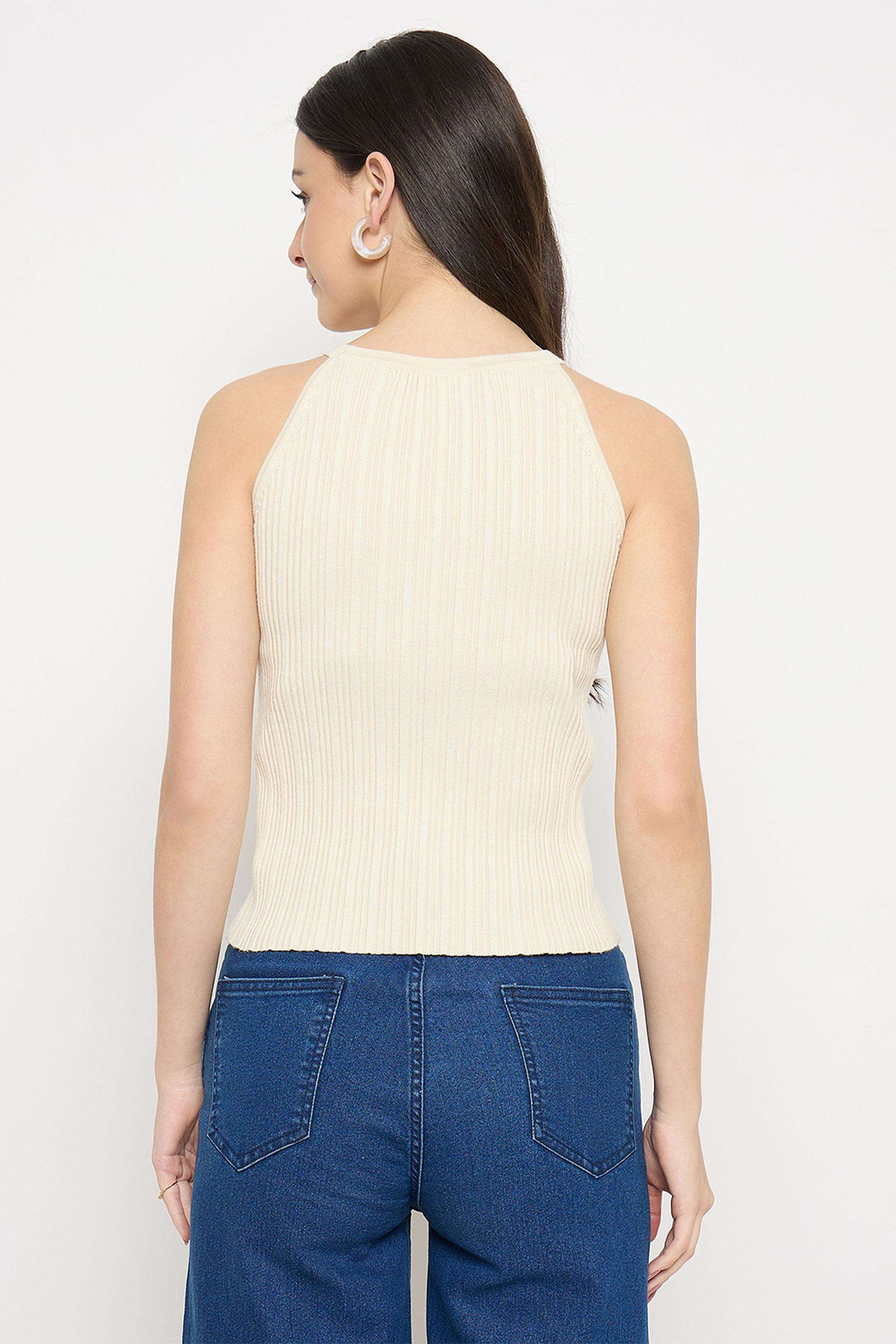 Solid-Cotton-Collared-Women-s-T-Shirt