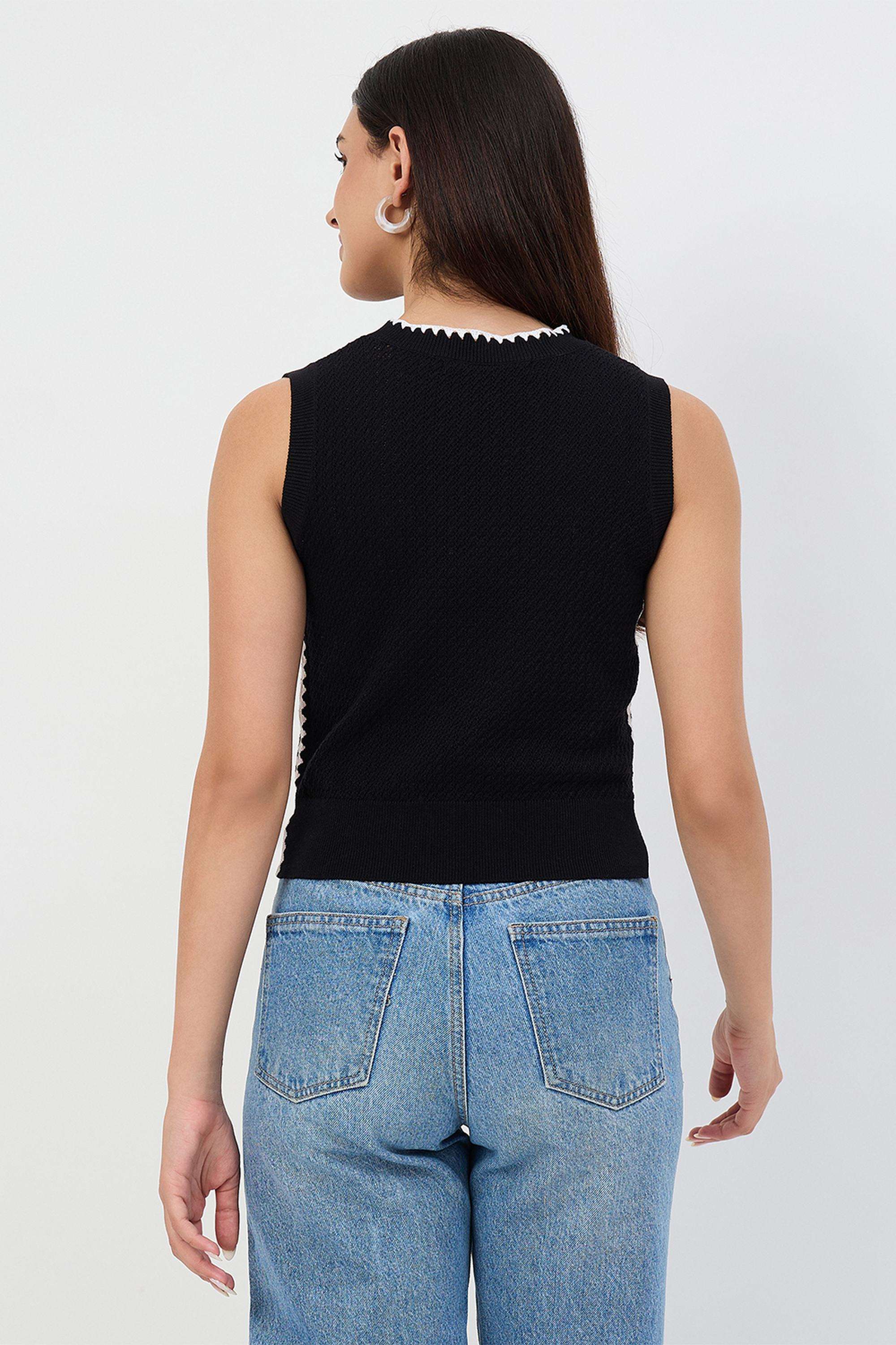 Solid-Cotton-Round-Neck-Women-s-Top