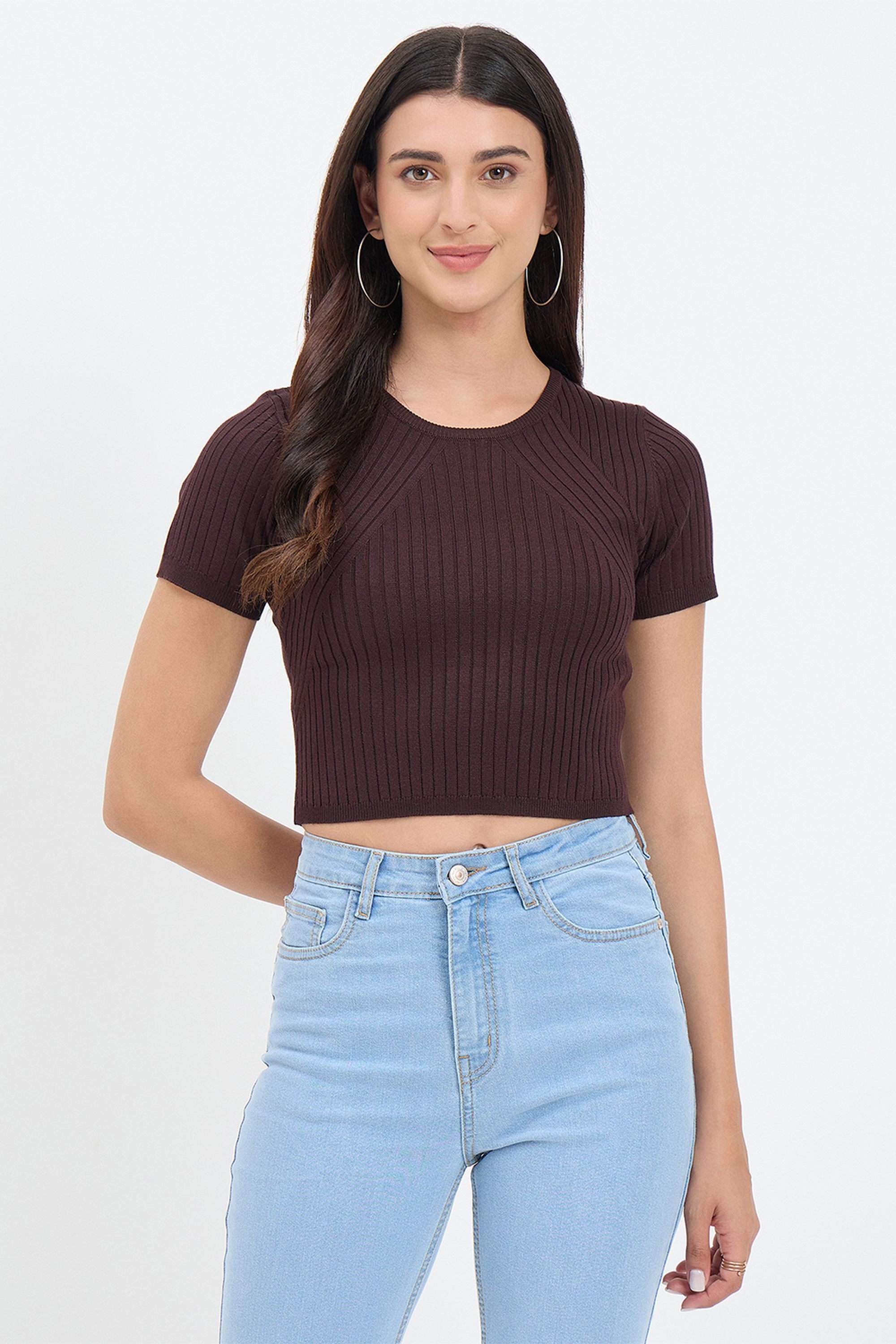 madame Solid Viscose Round Neck Women's Top-picture-31