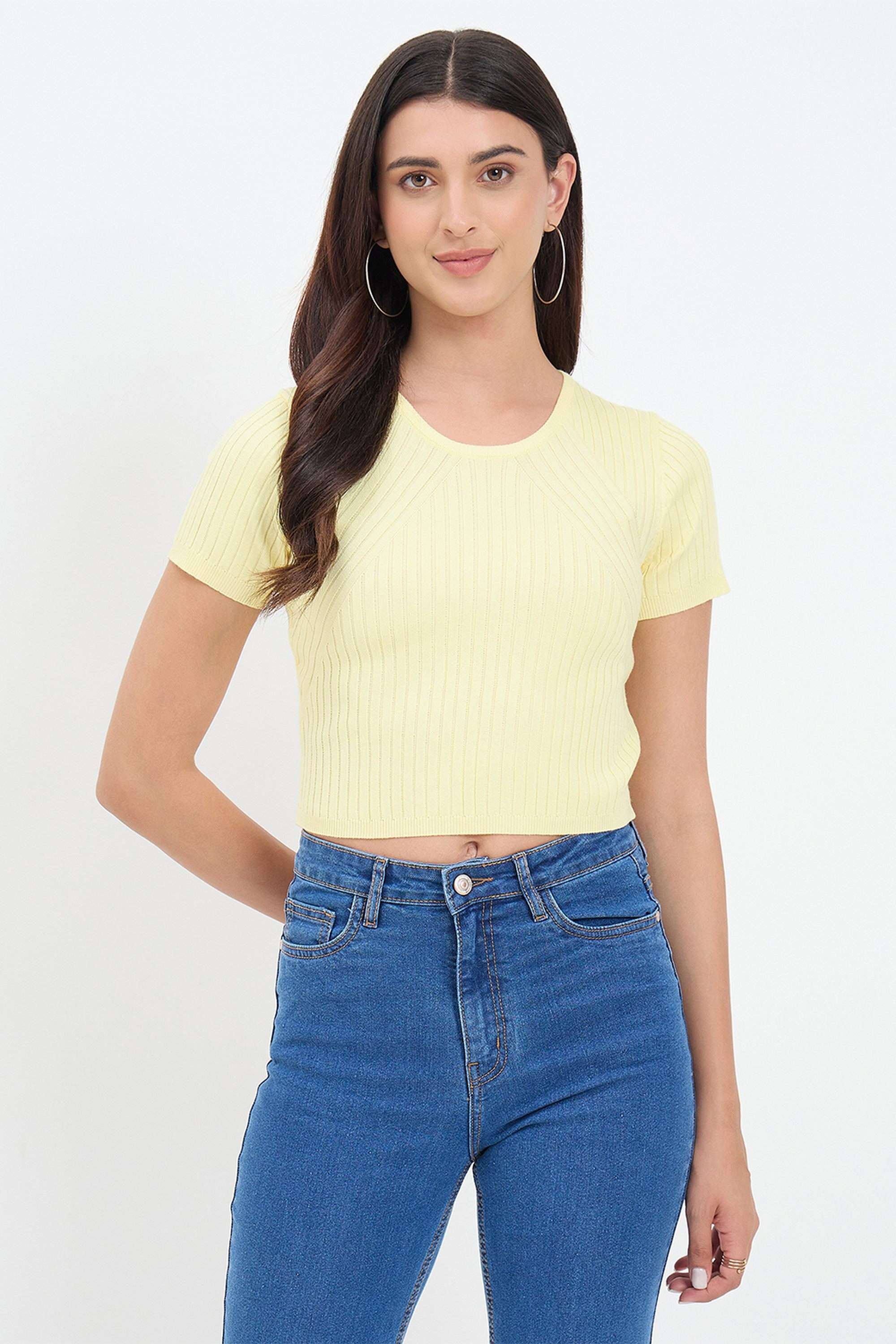 madame Solid Viscose Round Neck Women's Top-picture-21