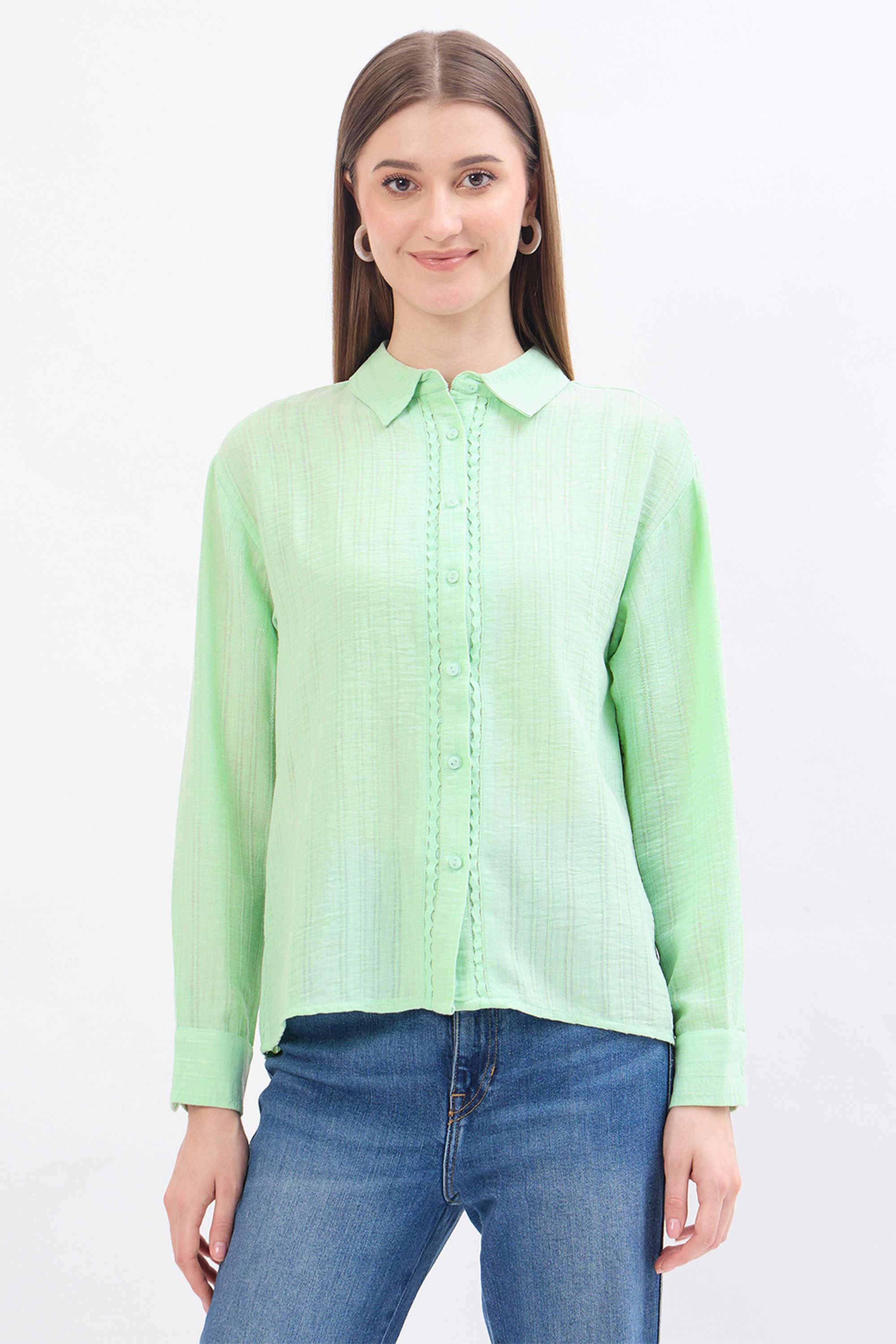 Solid Polyester Regular Fit Women's Shirt-image-27