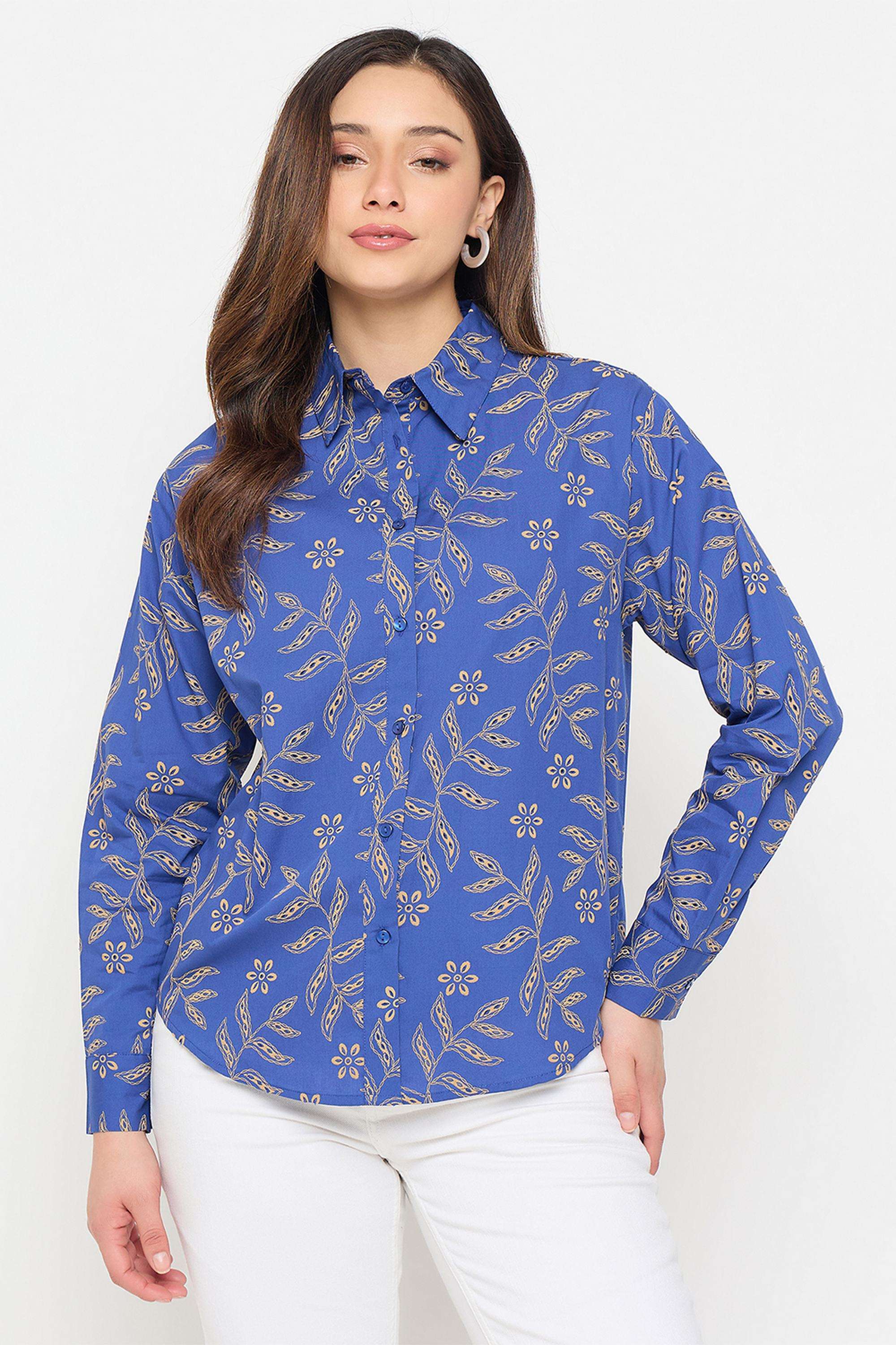 Solid-Cotton-Women-s-Casual-Wear-Shirt