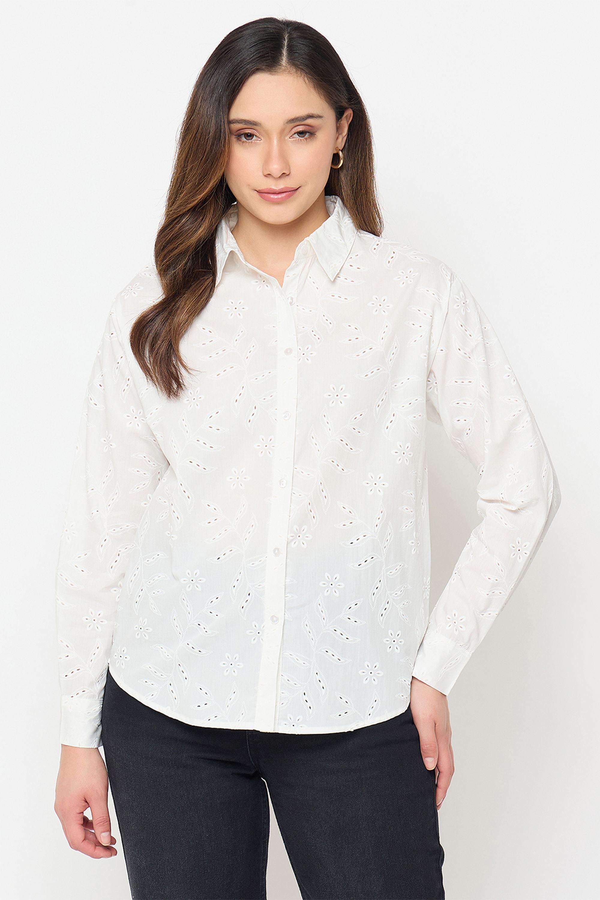 Solid-Cotton-Women-s-Casual-Wear-Shirt