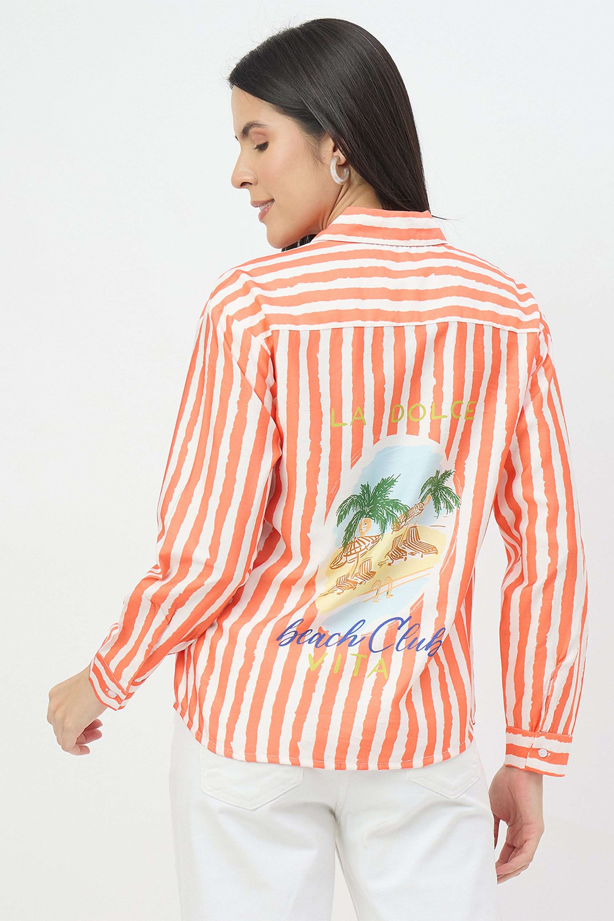 Stripes-Viscose-Women-s-Casual-Wear-Shirt