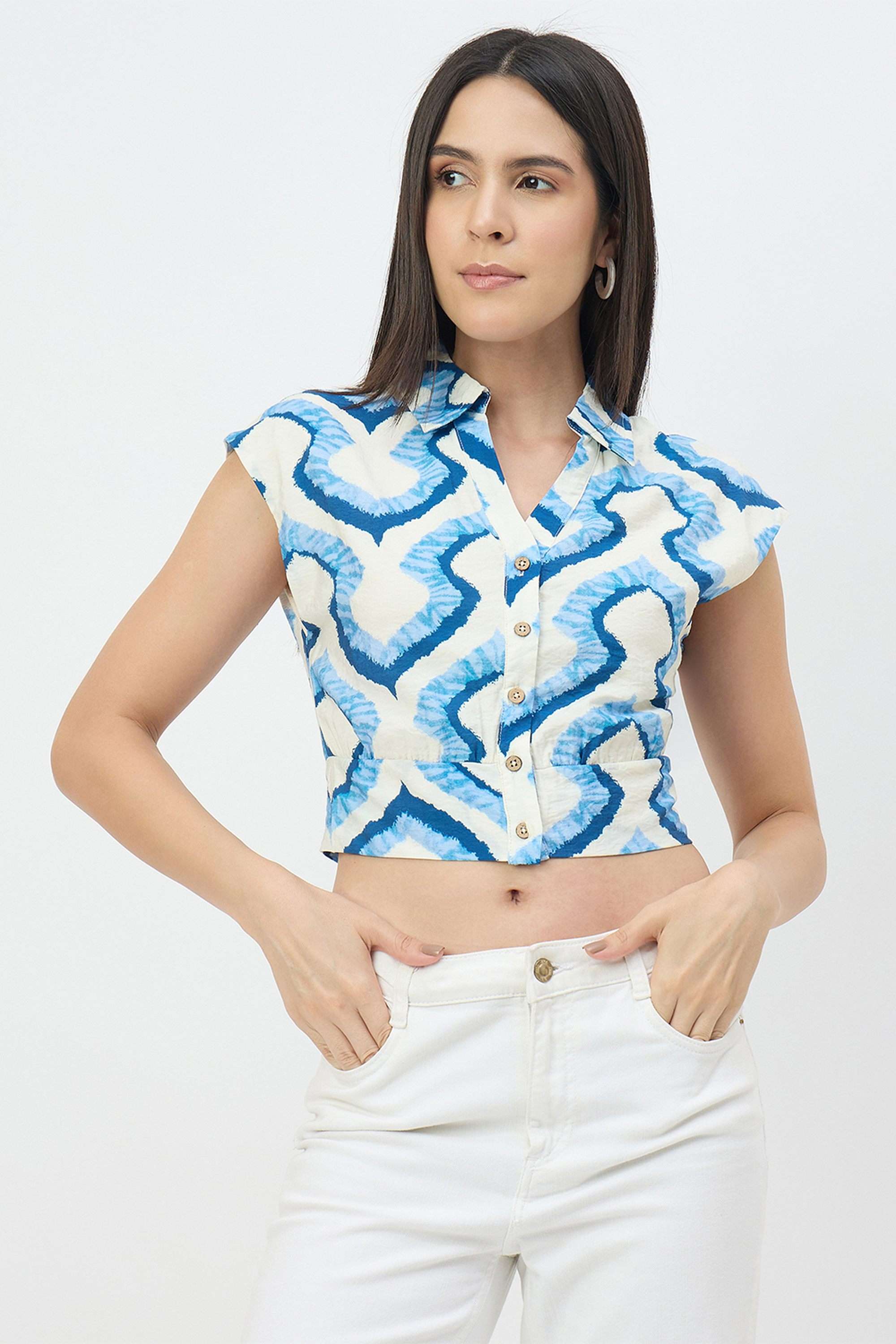 madame Abstract Polyester Women's Casual Wear Shirt-picture-12
