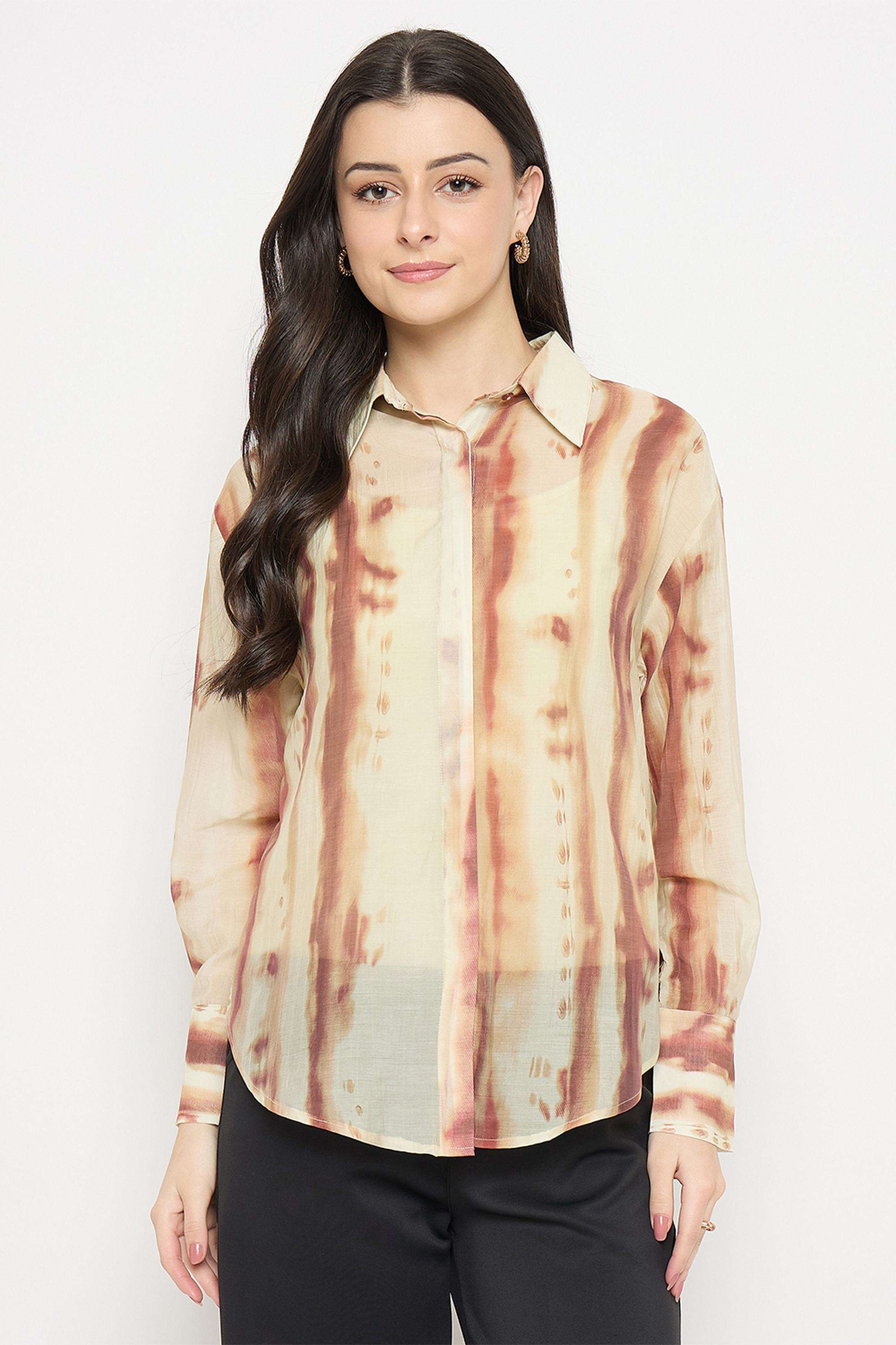 Solid-Cotton-Collared-Women-s-T-Shirt